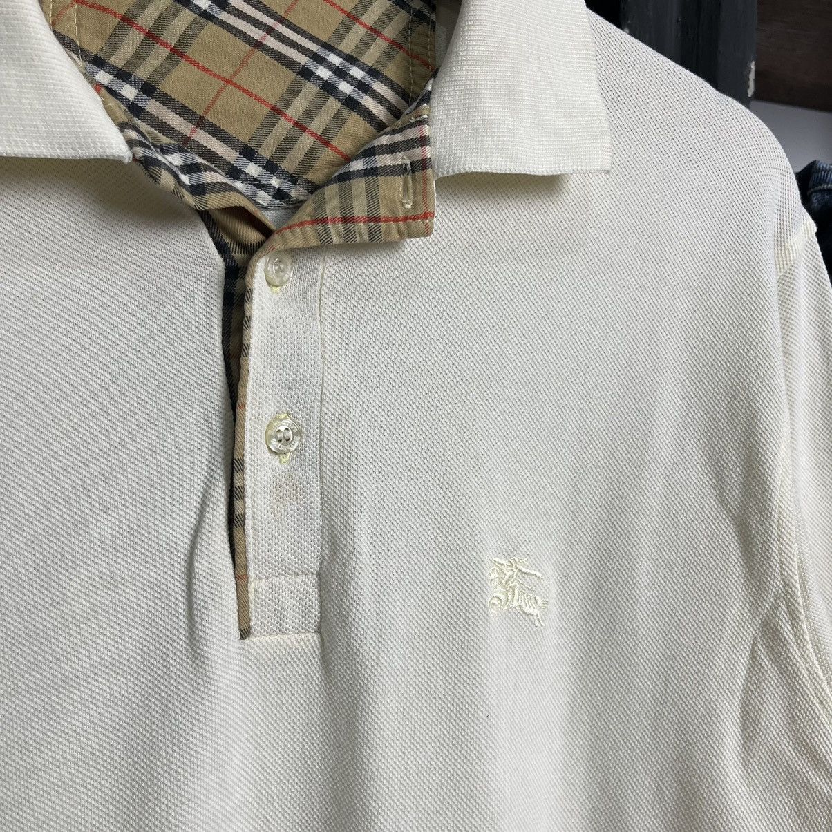 Burberry × Burberry Prorsum × Vintage Treasure! Vintage Burberry Nova Check White on White Polos Size US S / EU 44-46 / 1 - 4 Thumbnail