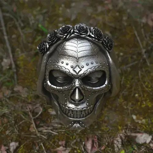Japanese Brand Rose Crown Skull Ring Size ONE SIZE - 3 Thumbnail