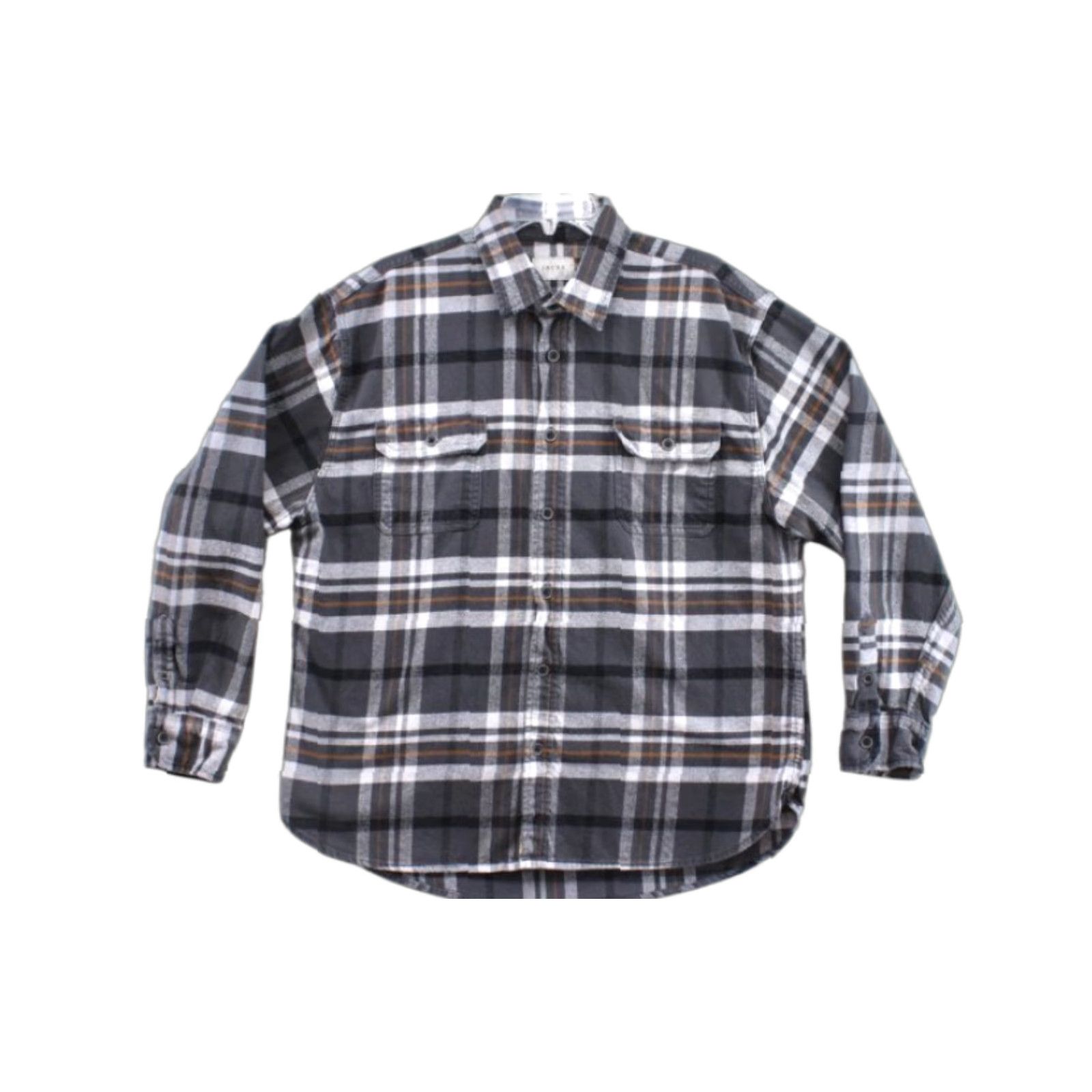 Vintage VINTAGE JACHS Flannel Shirt Men’s XL Gray Plaid Work Shirt Shacket Outdoors Heavy Thick Long Sleeve Button-Up Cotton Gray 50in Chest Mens Size US XL / EU 56 / 4 - 1 Thumbnail
