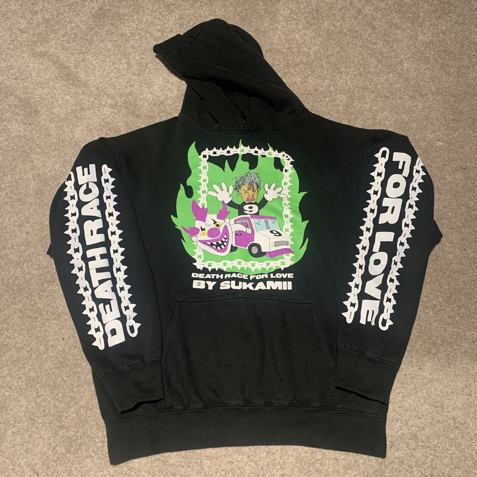 Sukamii JUICE WRLD X SUKAMII DEATH RACE FOR LOVE HOODIE Size M Grailed