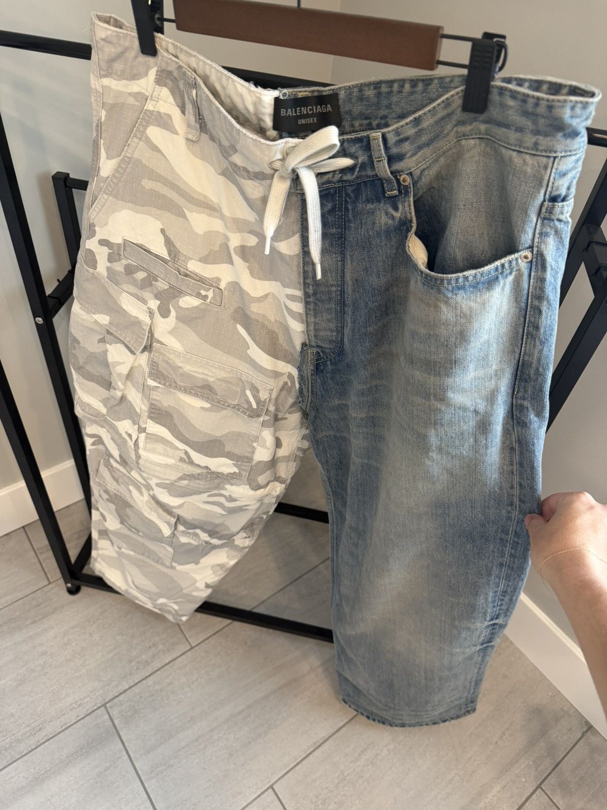 Balenciaga Balenciaga half denim half cargo pants in size xs Size US 34 / EU 50 - 3 Thumbnail