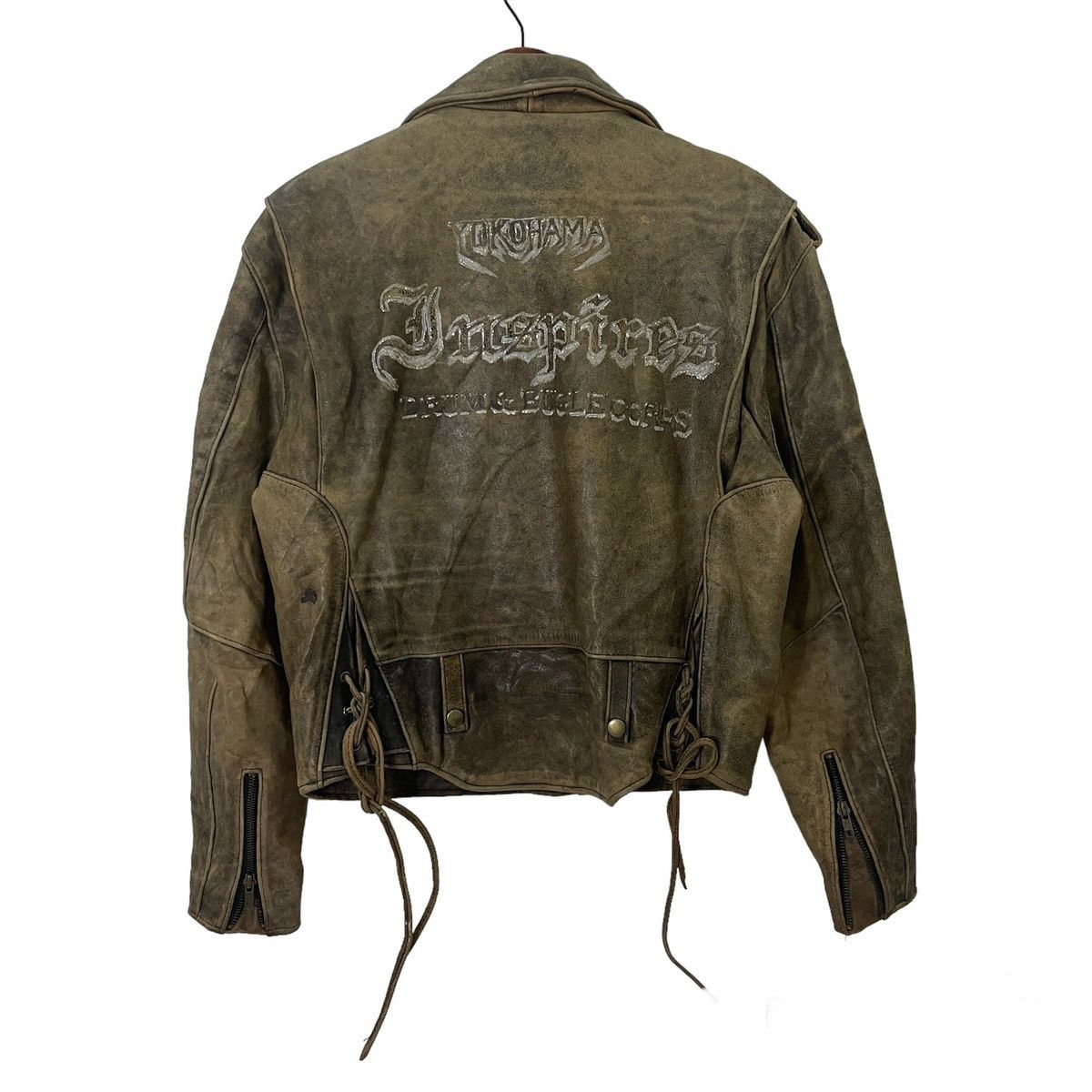 image of Vintage Eagle Leather Bikers Jacket in Brown, Men's (Size Medium)