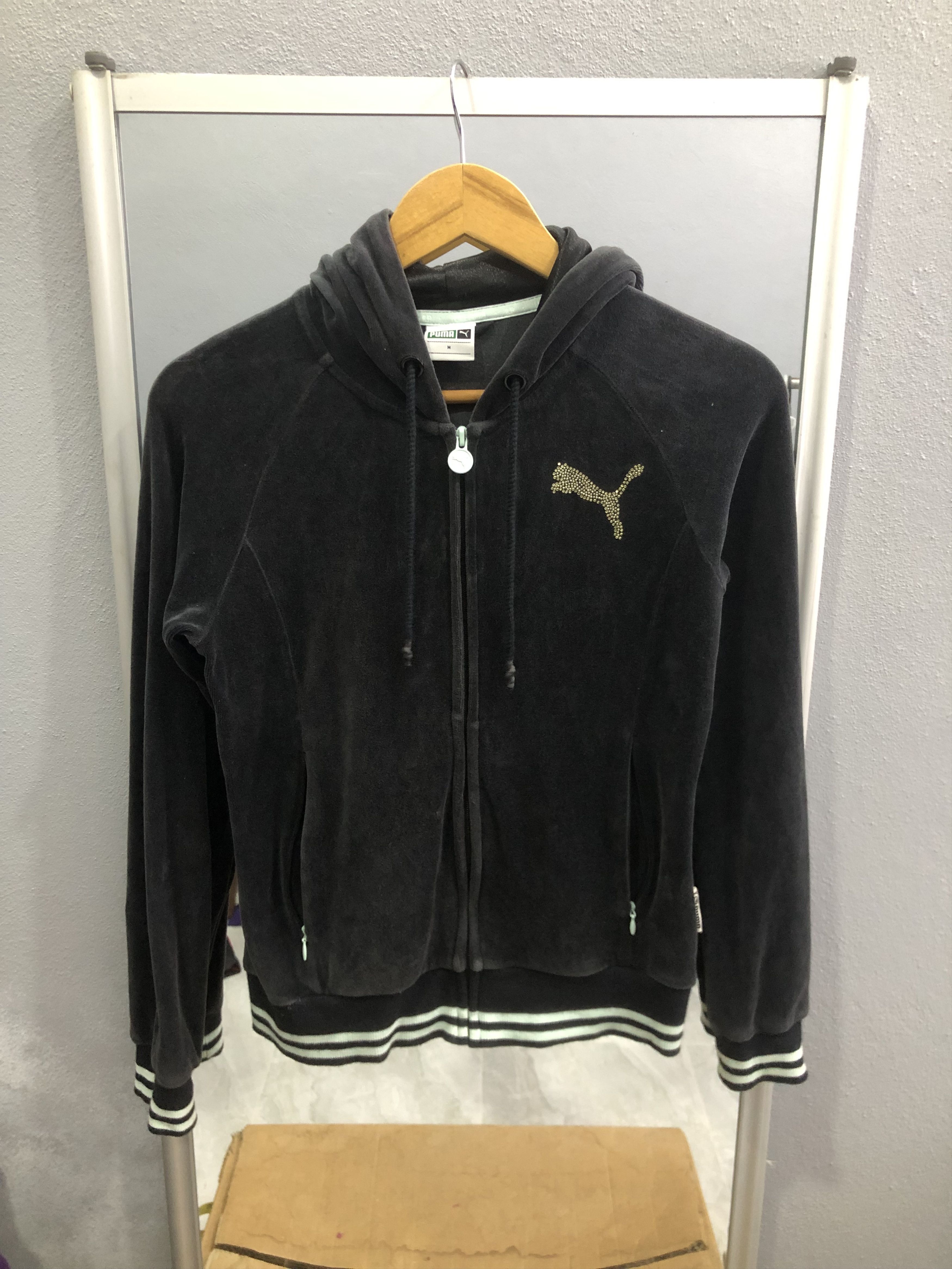 Puma Puma Velour Zip Hoodie Rhinestone Logo Size XS / US 0-2 / IT 36-38 - 1 Thumbnail