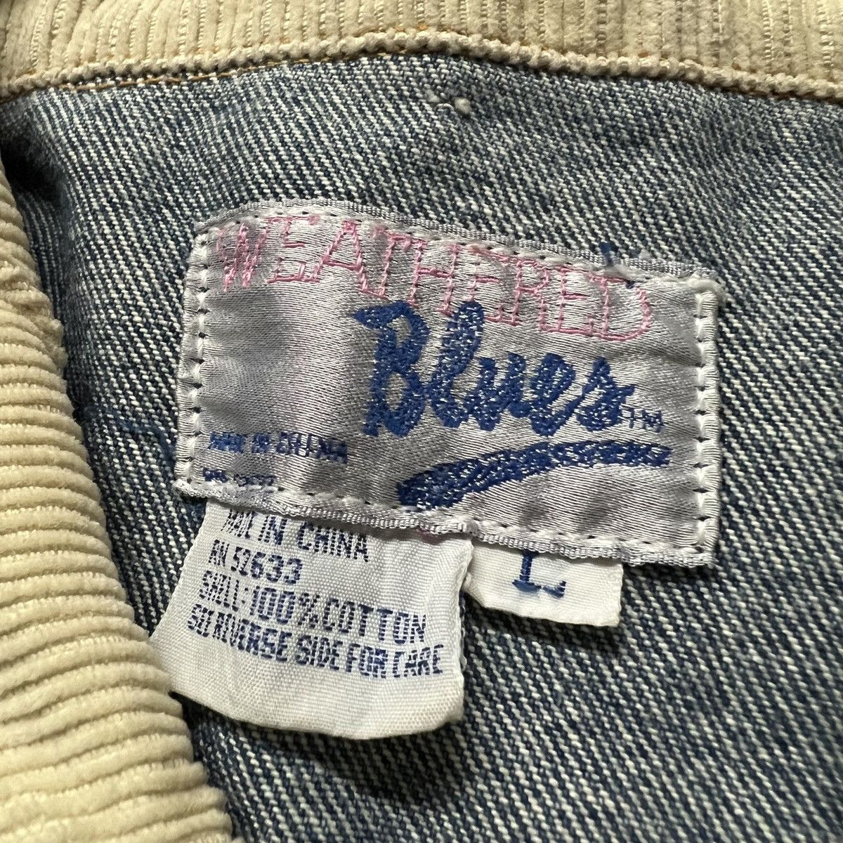 Levi's × Polo Ralph Lauren × Vintage Vintage 90’s Weathered Blues Corduroy Collar Denim Jacket Size US L / EU 52-54 / 3 - 6 Thumbnail