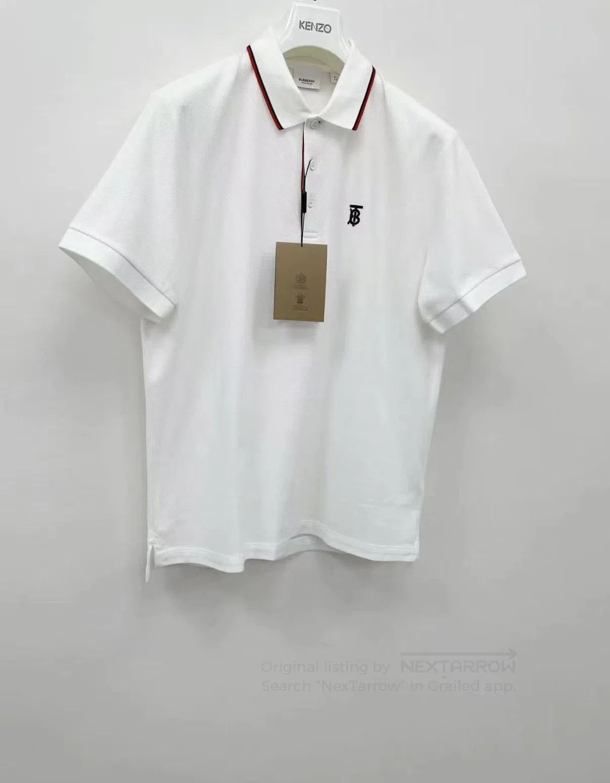 Burberry White Short Sleeve Polo Shirt - XL. Size US XL / EU 56 / 4 - 2 Thumbnail