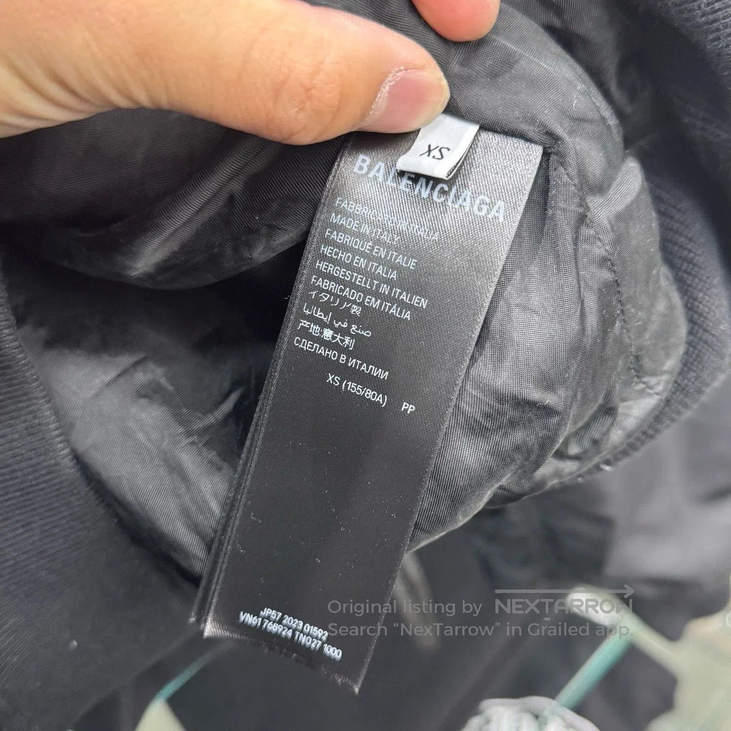 Balenciaga Balenciaga Paris Embroidered Black Bomber Jacket. Size XS / US 0-2 / IT 36-38 - 3 Thumbnail