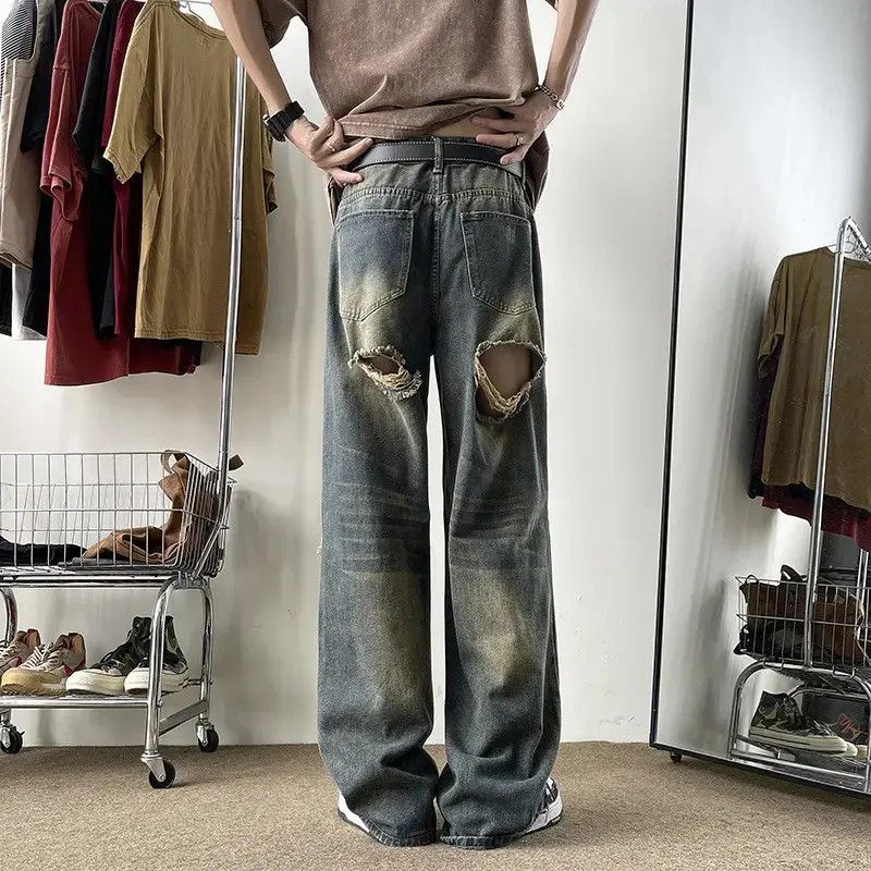 Japanese Brand Retro loose wide leg straight leg jeans Size US 30 / EU 46 - 4 Thumbnail