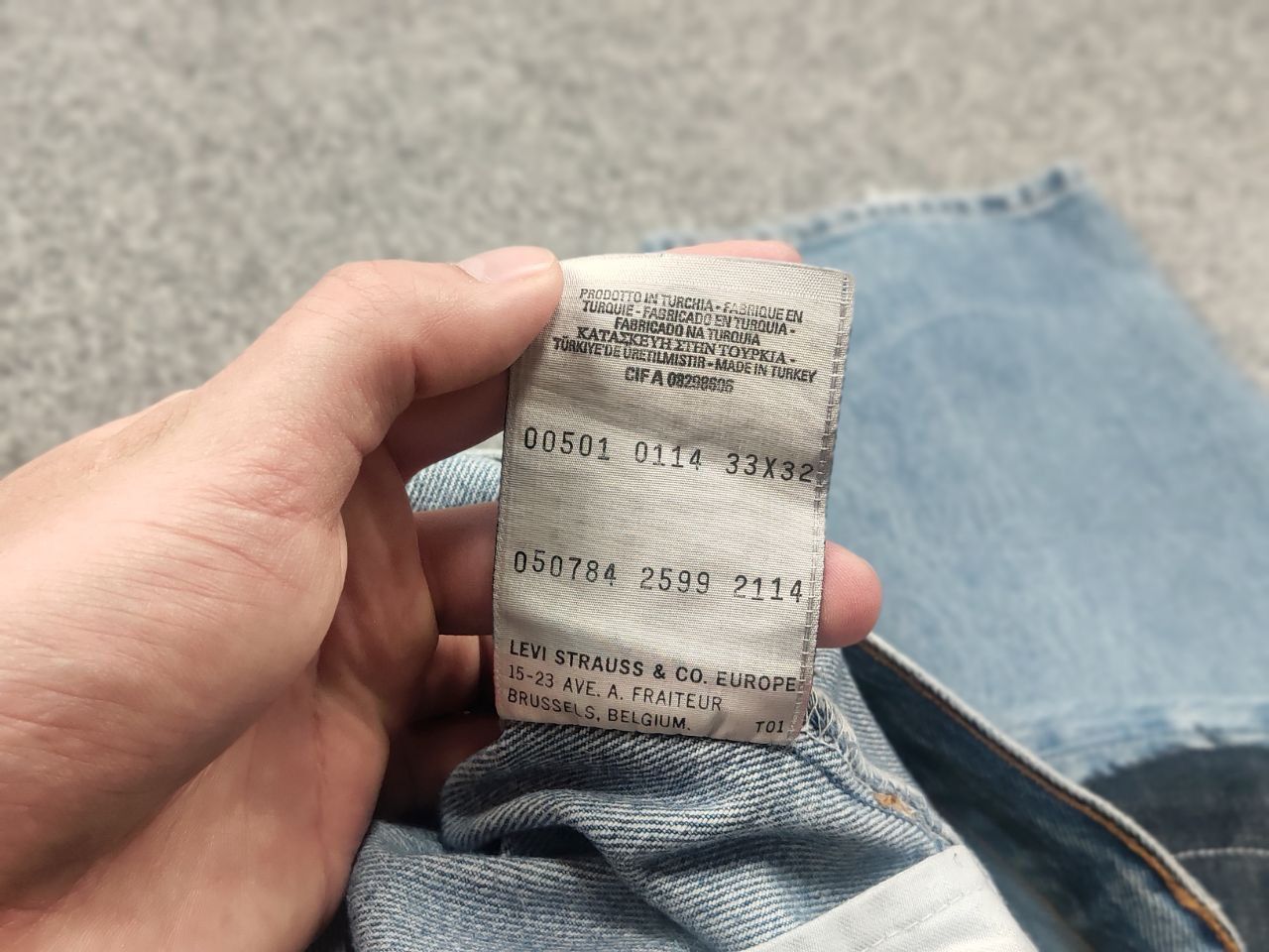 Levi's Vintage 90's Levi’s 501 Sashiko Logo Jeans Japan watanabe Size US 33 - 20 Thumbnail