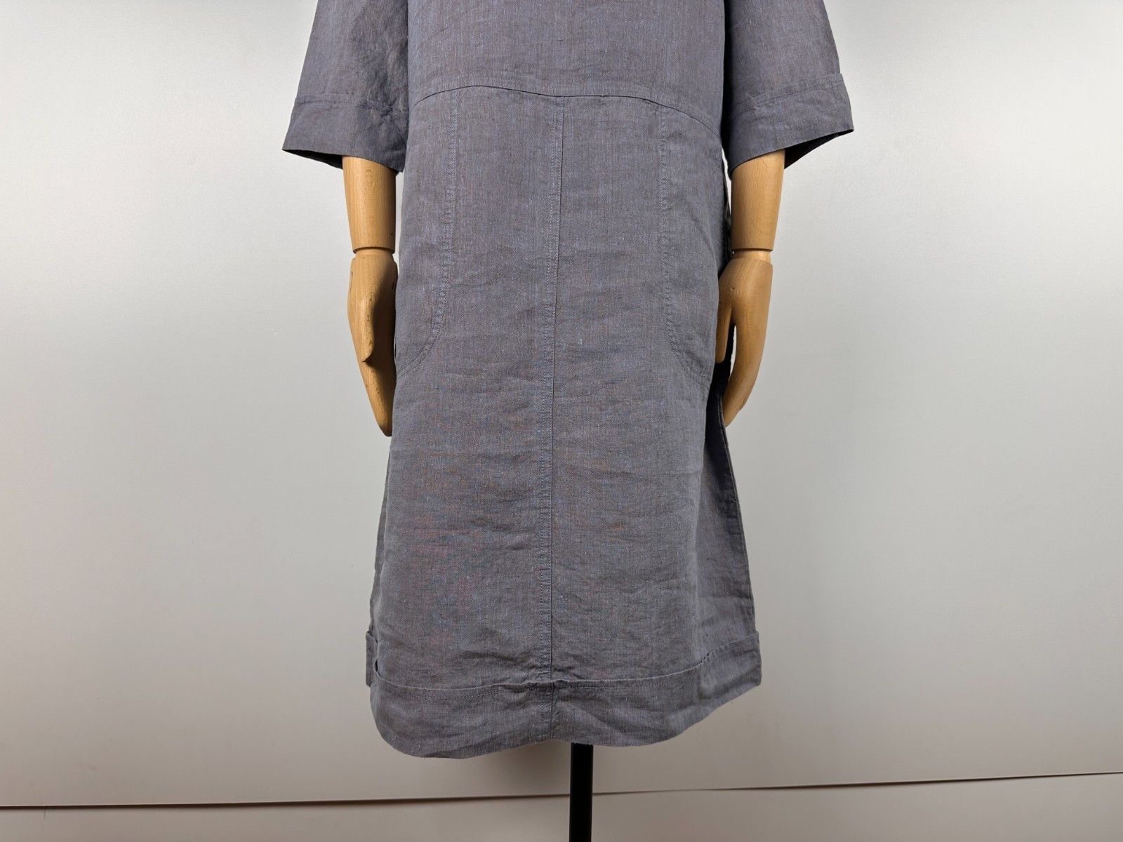 Poetry Gray Linen Blend Tunic Dress Size US8 UK12 EU38 -  wpequipmentugltd.com