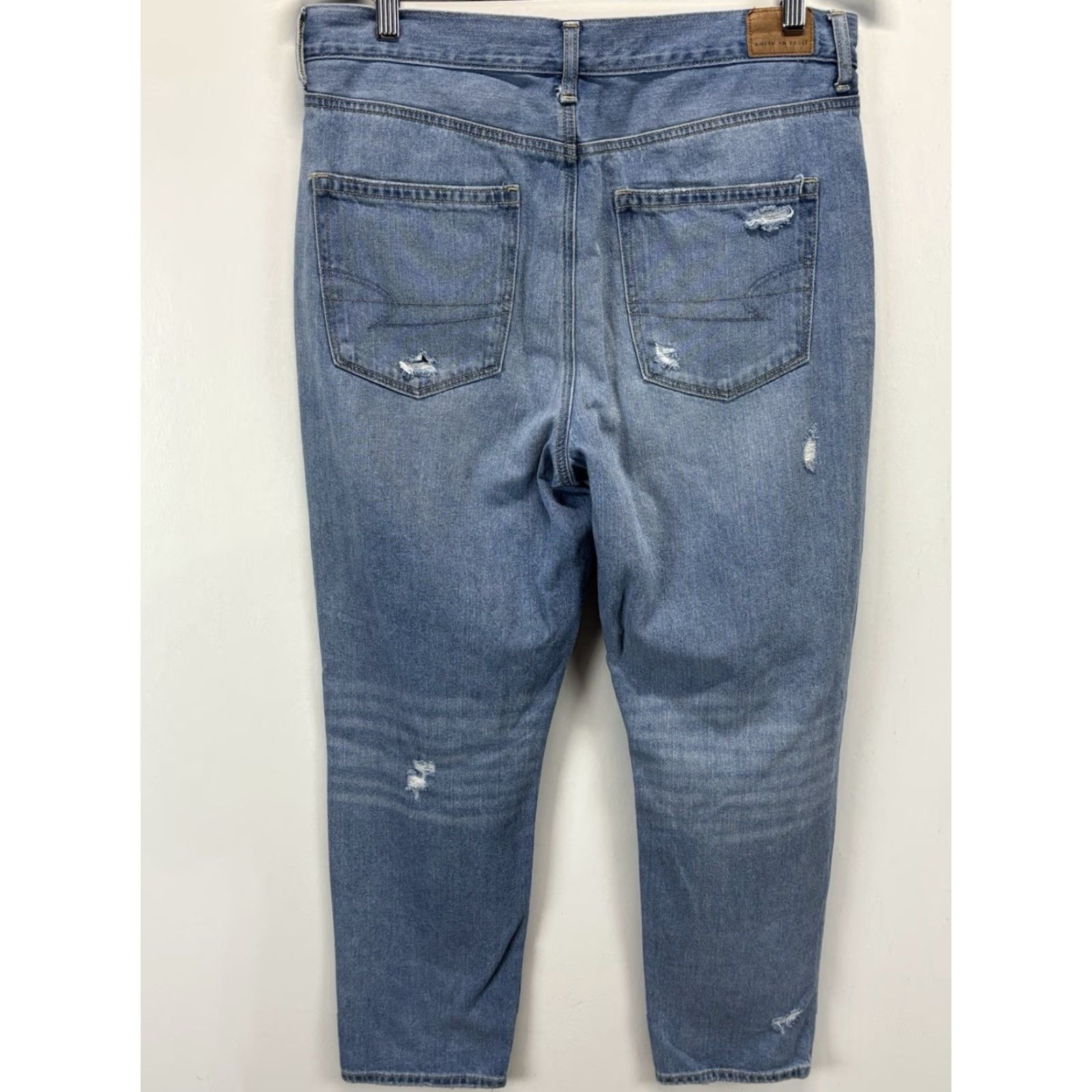 American Eagle Outfitters American Eagle Mom Jeans Women’s Size 12 Distressed Medium Wash Y2K Blue Festival Size 34" / US 12 / IT 48 - 3 Thumbnail