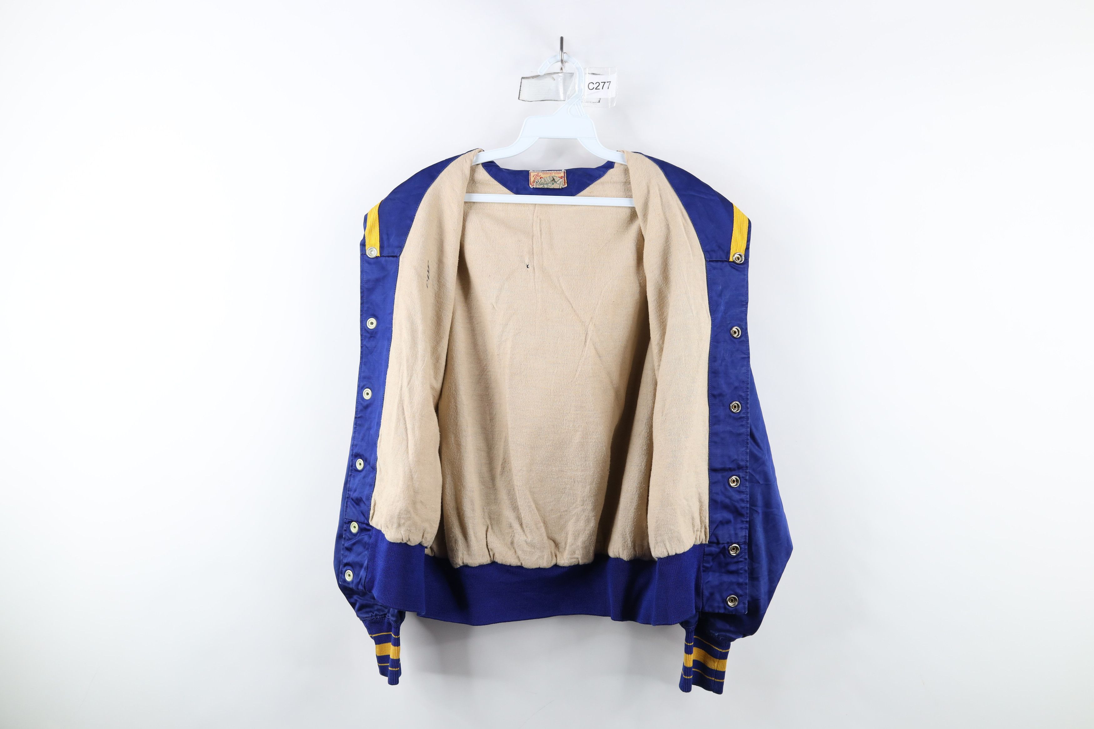 Vintage Vintage 50s Gabardine Rayon Cape Neck Varsity Jacket USA Size US S / EU 44-46 / 1 - 12 Thumbnail