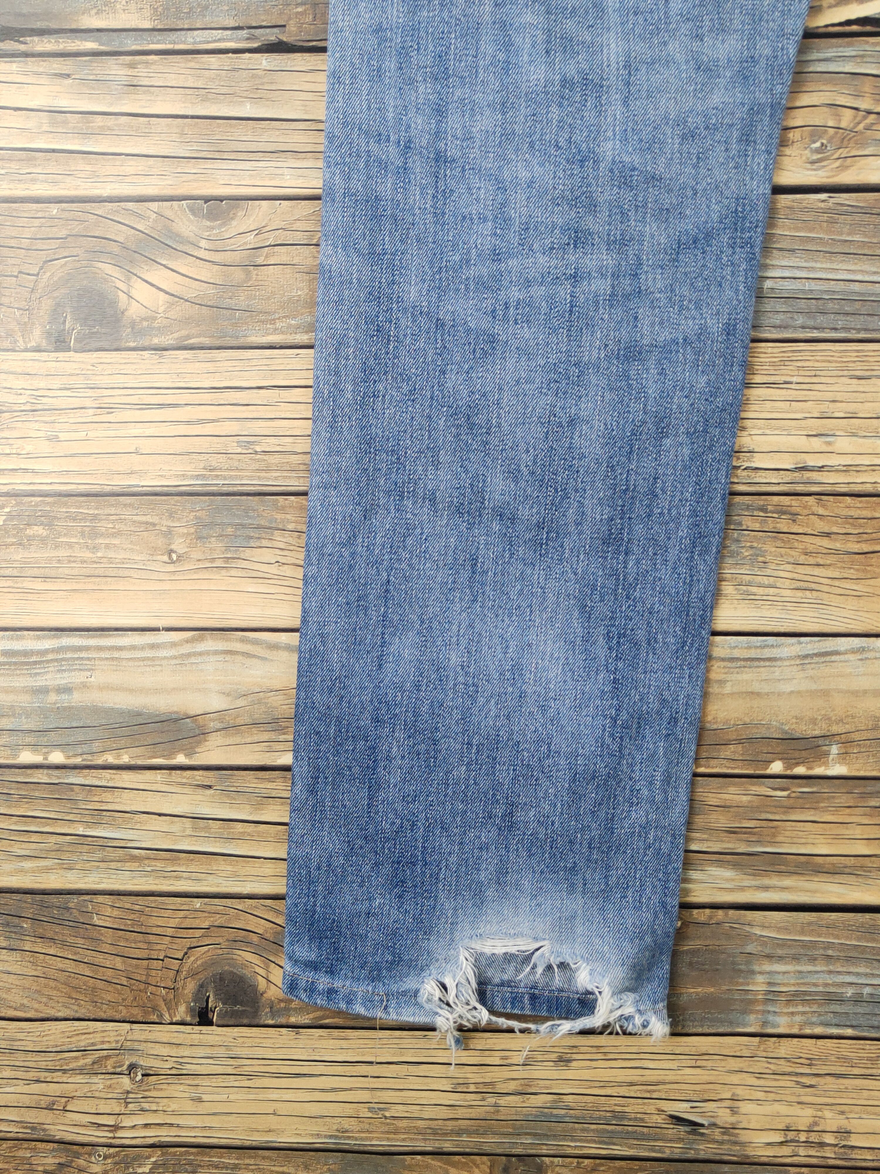 Japanese Brand Uniqlo fabric by kaihara Blue Distressed Ripped Jeans #W1871 Size US 34 / EU 50 - 9 Thumbnail