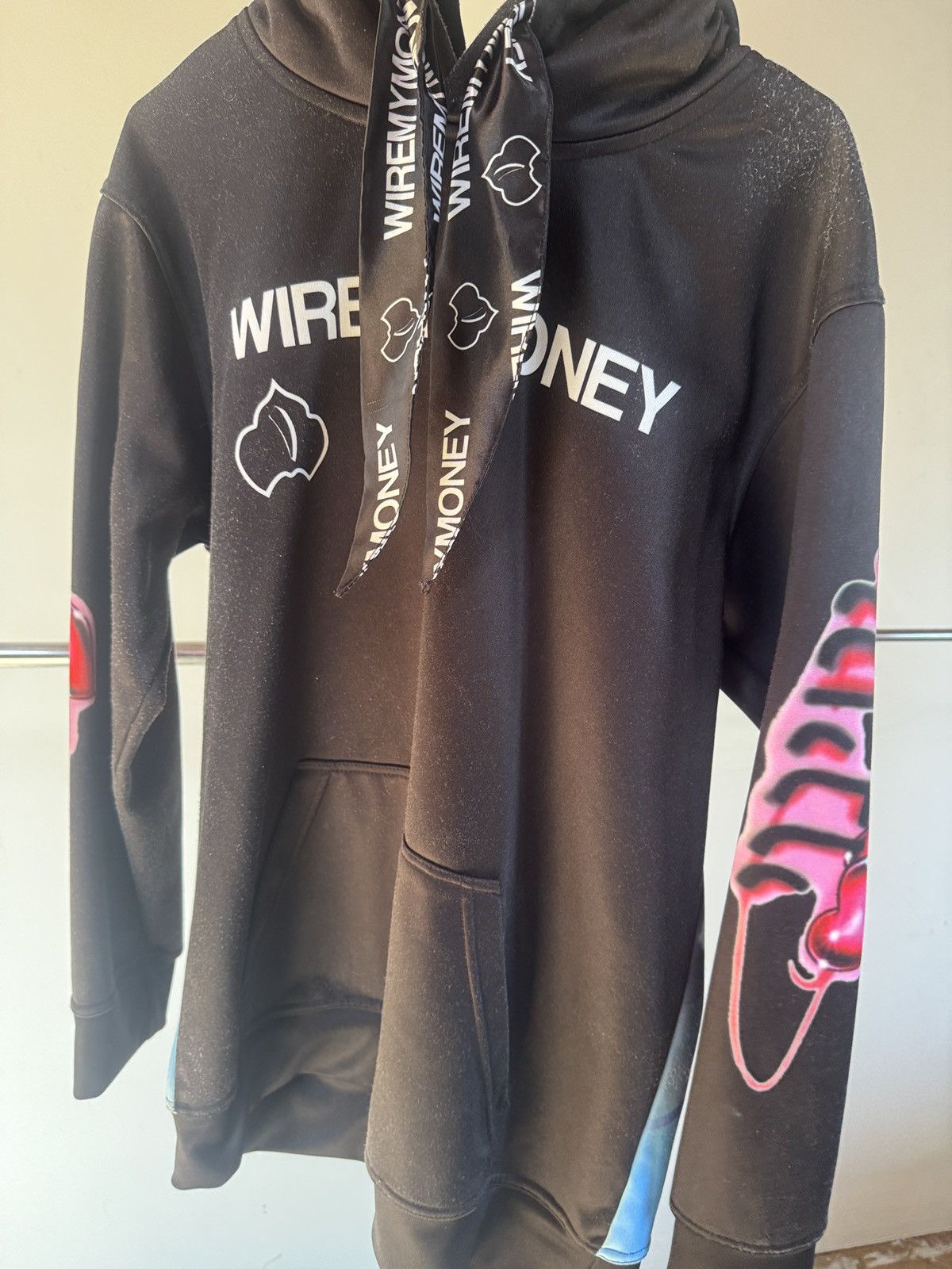 Designer WIREMYMONEY Limited Edition Black Bandana Hoodie Size US M / EU 48-50 / 2 - 1 Thumbnail