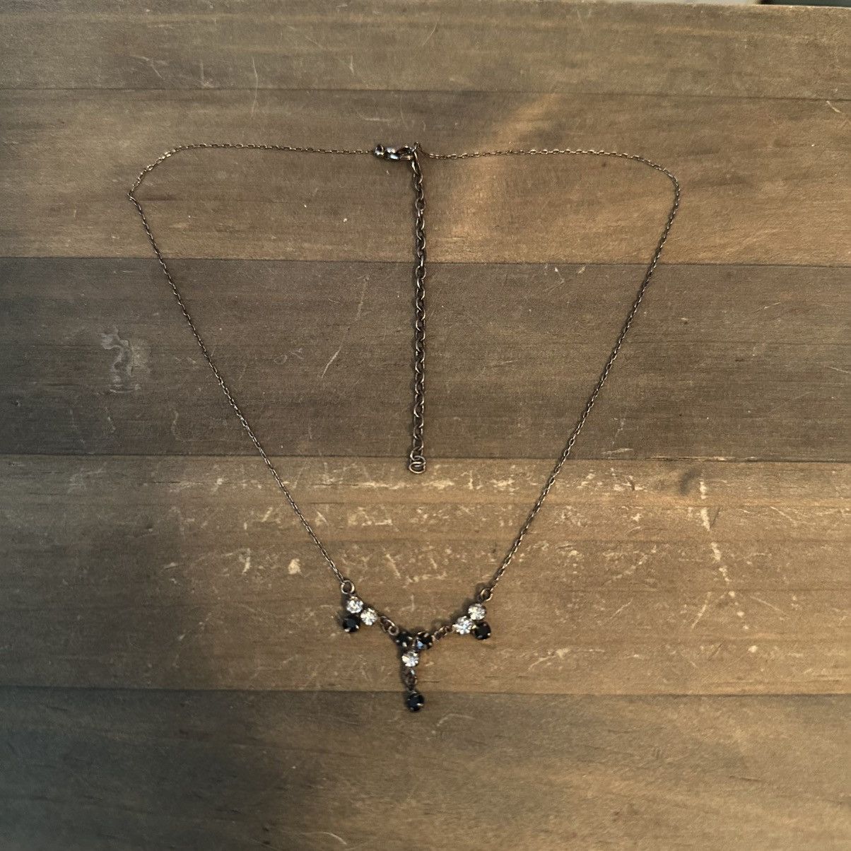 Other Dainty bronze tone black and clear rhinestone drop necklace Size ONE SIZE - 2 Thumbnail