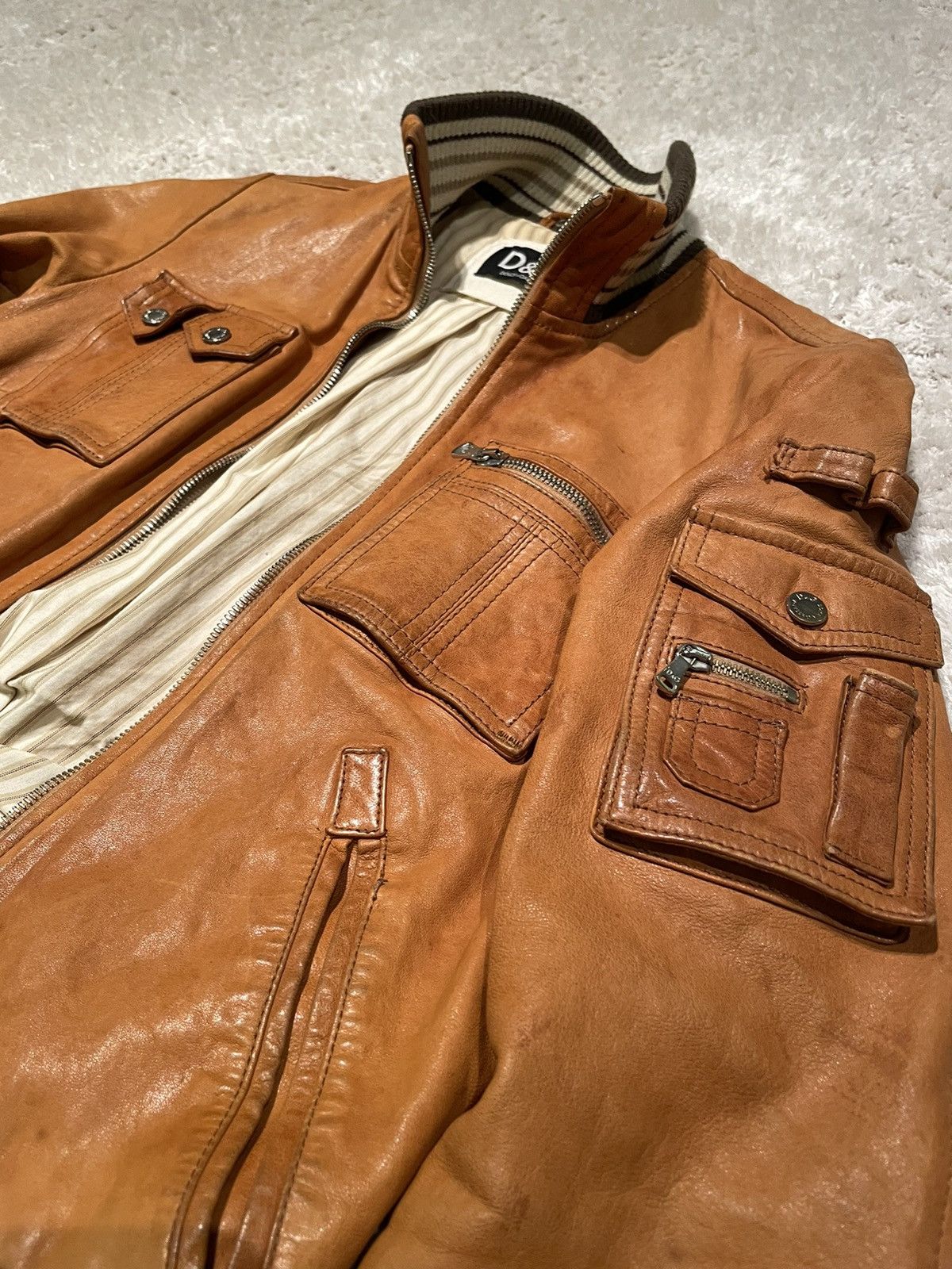 Dolce & Gabbana × Vintage 💎 Dolce & Gabbana Vintage Leather Jacket IT 44 Size M / US 6-8 / IT 42-44 - 2 Thumbnail