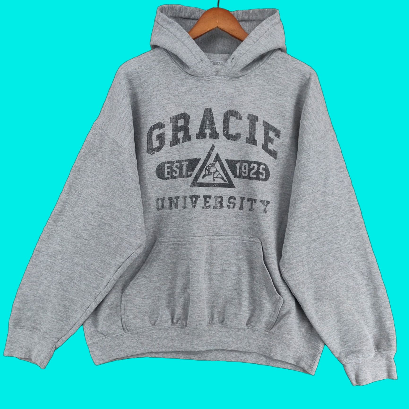 Gracie Barra Hoodie Mens XL Gray University Sweatshirt BJJ Brazilian Jiu Jitsu