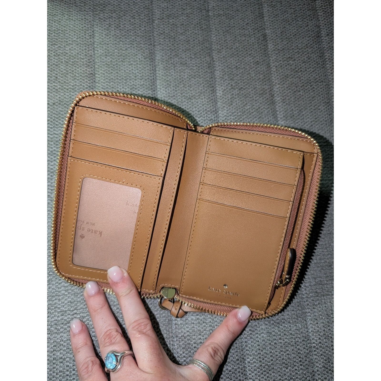 Kate Spade kate spade Pebbled Zip-Around Wallet in Brown Size ONE SIZE - 3 Thumbnail