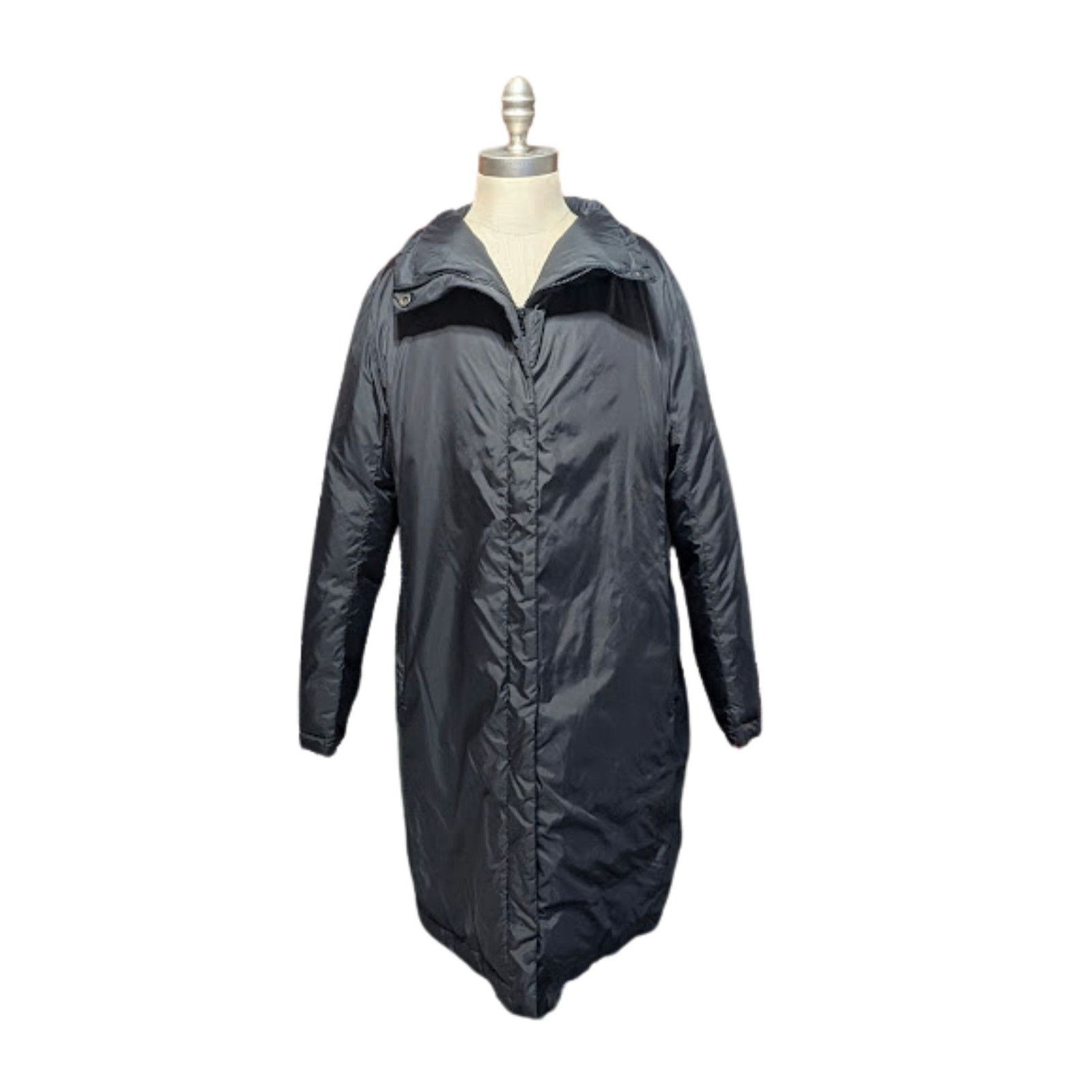 Eileen Fisher Eileen Fisher Black Quilted Long Puffer Coat Womens Size L Size L / US 10 / IT 46 - 1 Thumbnail