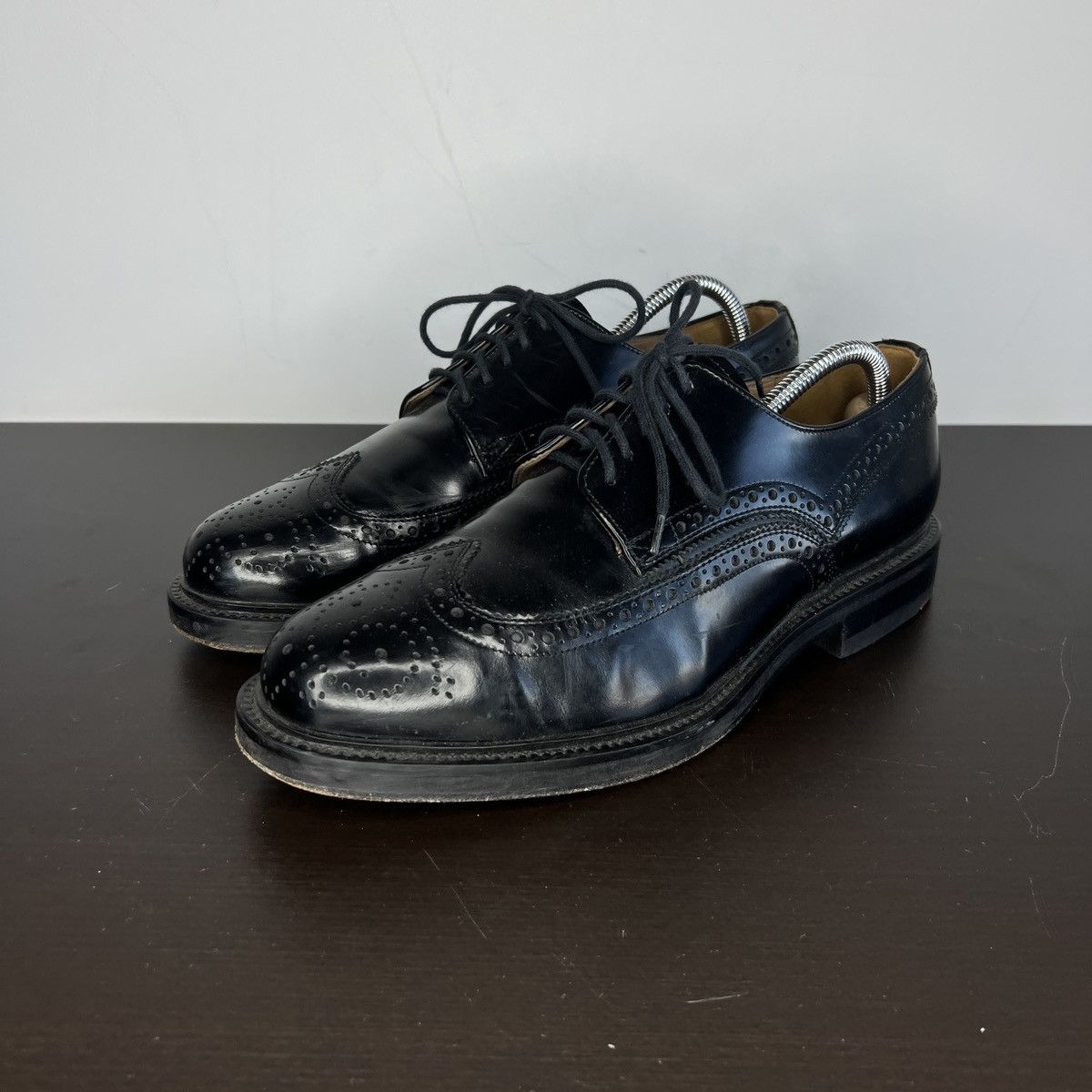 Designer HENRY LLOYD BOURTON DERBY BROGUE BLACK LEATHER HUDSON SHOES Size US 10 / EU 43 - 2 Thumbnail
