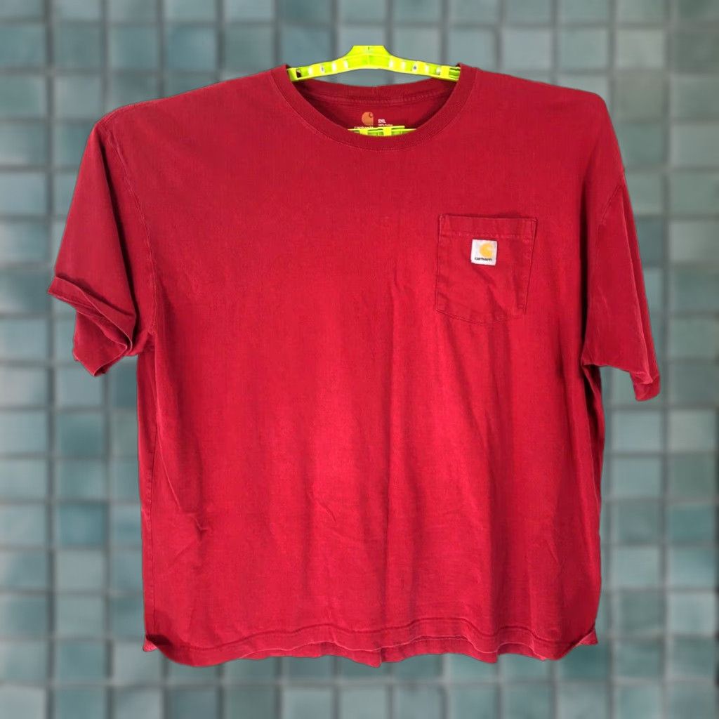 Carhartt VINTAGE Carhatt Knits Mens Casual Regular Short Sleeve Red Basic T Shirt 2XL Size US XXL / EU 58 / 5 - 1 Thumbnail