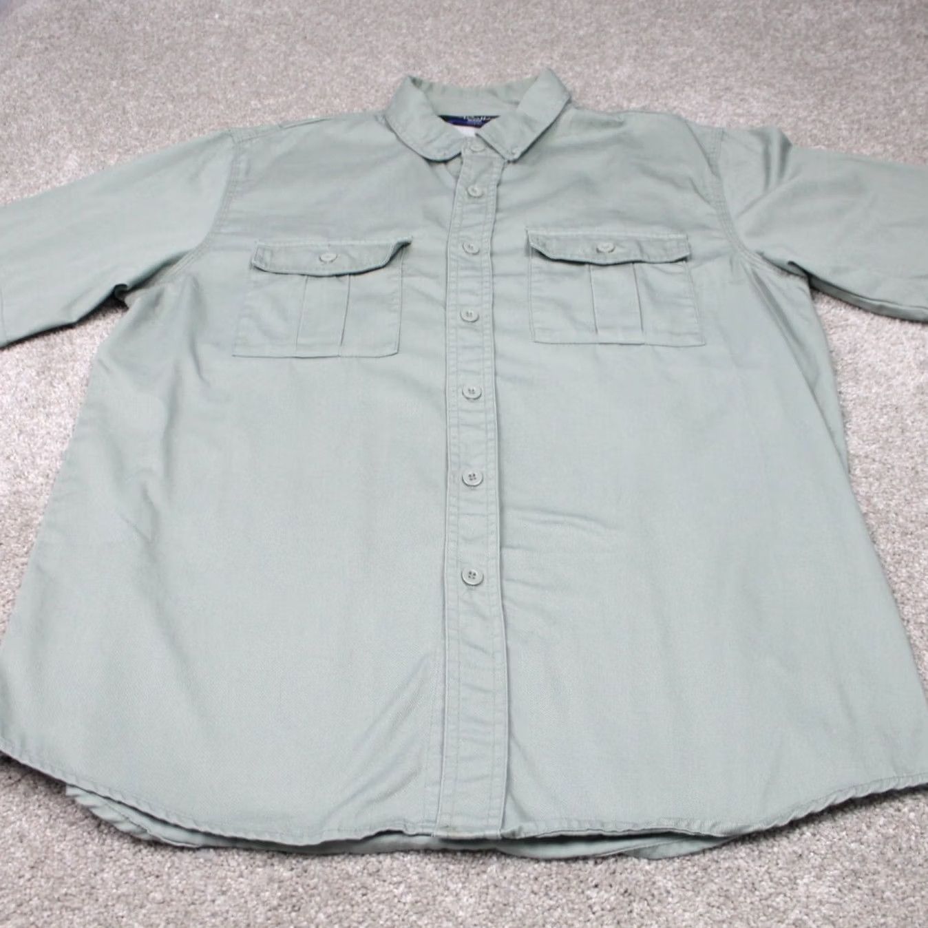 Walls Walls Work Wear Shirt Mens Large Green Lined Vented Cotton S/S Pockets Button Size US L / EU 52-54 / 3 - 3 Thumbnail