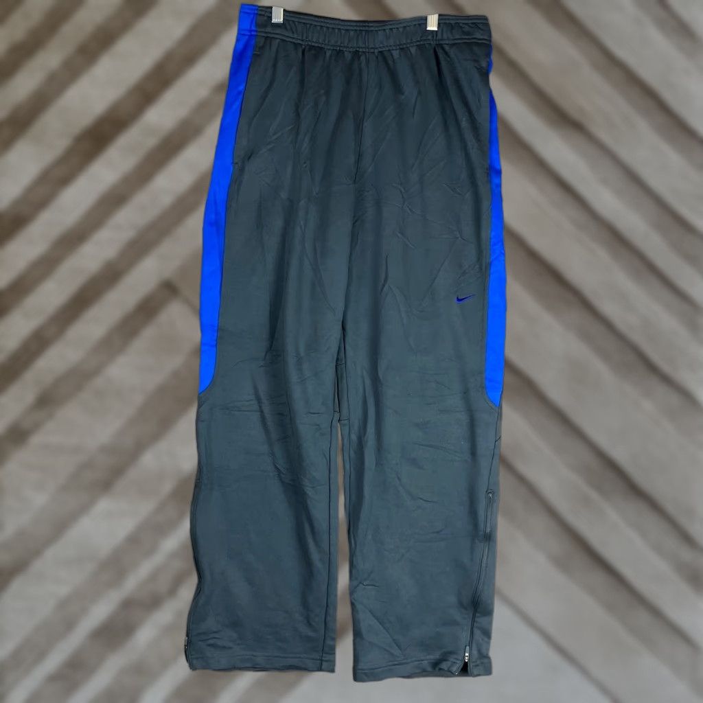 Nike Nike Mens Pants Black Blue Stripe Pull On Dri Fit Ankle Zip Performance Medium Size US 30 / EU 46 - 1 Thumbnail