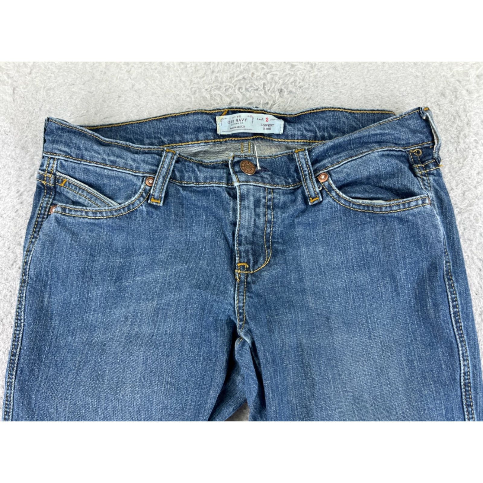Old Navy Vintage Old Navy Women's Flare Jeans 27x30 Low Rise Blue Denim Cotton Blend 90s Style Size 26" / US 2 / IT 38 - 4 Thumbnail