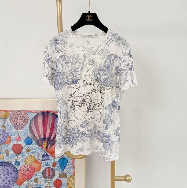 Dior Dior Short Sleeve Cotton Printed T-Shirt 0089 Size S / US 4 / IT 40 - 1 Thumbnail
