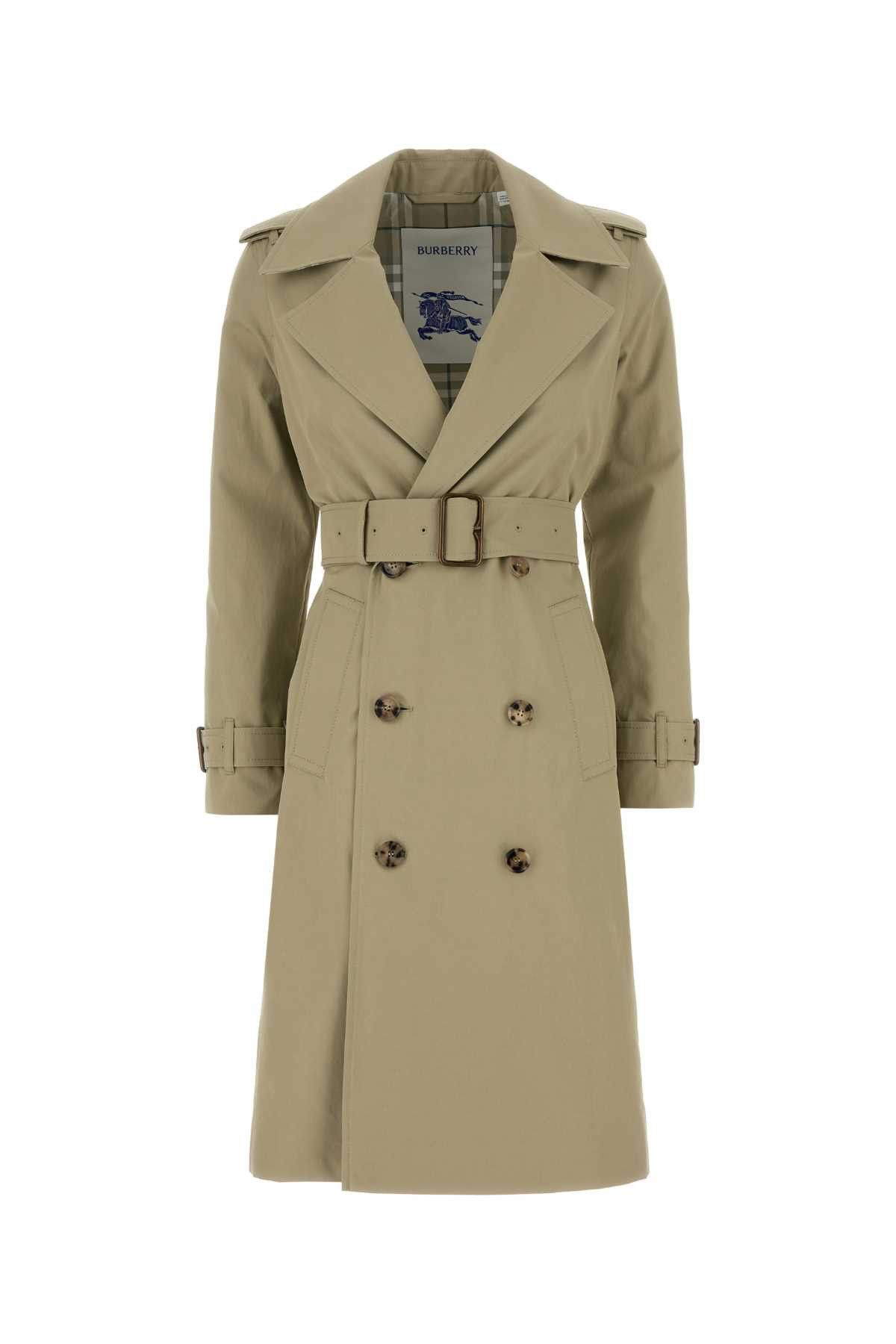 Burberry Sage Green Gabardine Trench Coat Size XS / US 0-2 / IT 36-38 - 1 Thumbnail