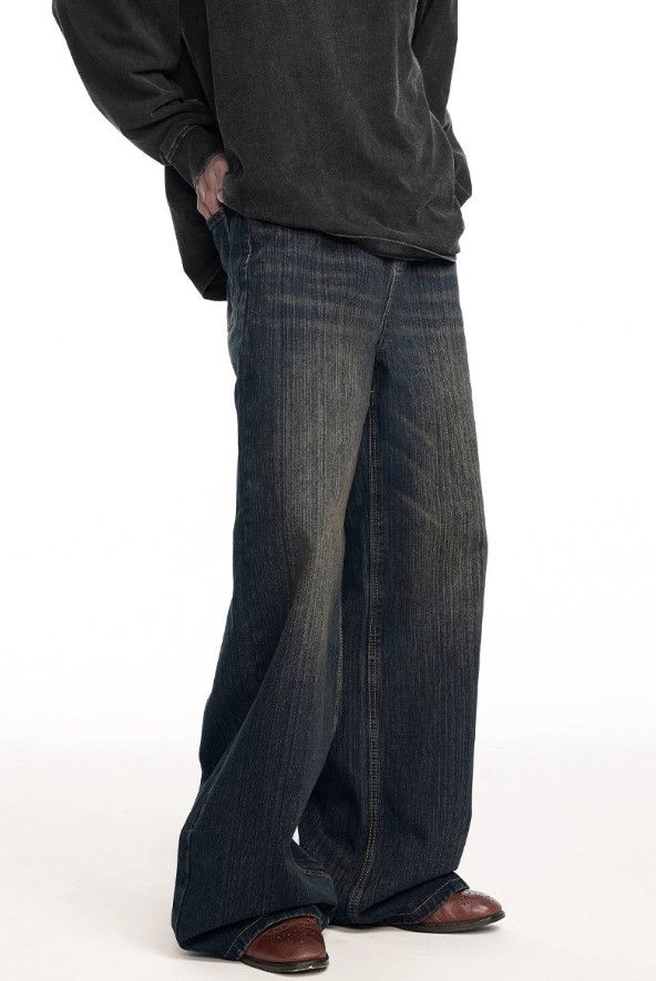 Vintage Men's American Retro Straight Leg Wide-Leg Jeans Size US 32 / EU 48 - 3 Thumbnail