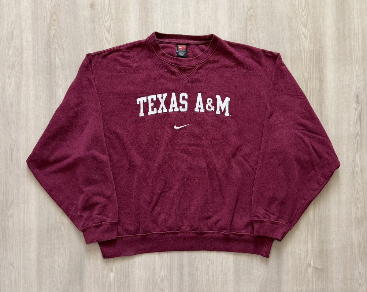 Nike Vintage Nike Team Center Swoosh Texas A&M Crewneck Sz L Size US L / EU 52-54 / 3 - 1 Thumbnail