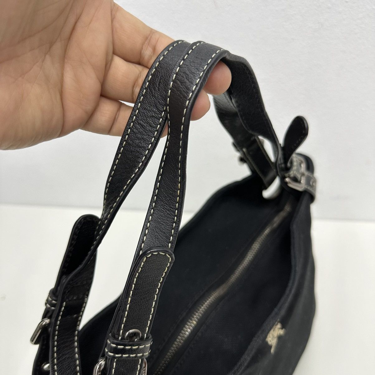 Burberry AUTHENTIC BURBERRY BLUE LABEL BLACK CANVAS SHOULDER TOTE BAG Size ONE SIZE - 8 Thumbnail