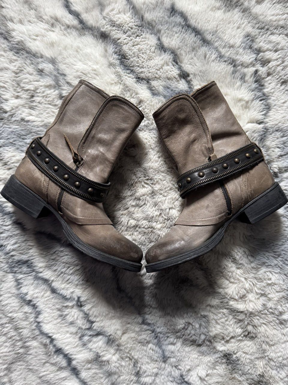Vintage Vintage Leather Ankle Boots Zip Buckle Biker A.S. 98 style Size US 7 / IT 37 - 2 Thumbnail