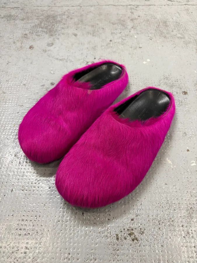 Marni Marni Pink Fuschia Long-Hair Calfskin Mules Size US 9 / EU 42 - 3 Thumbnail