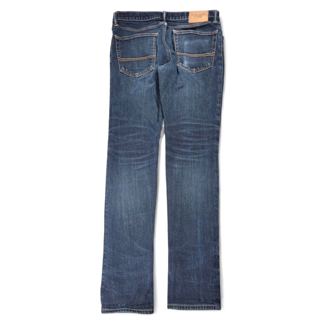 Abercrombie & Fitch Abercrombie & Fitch Jeans Mens 33x32 Blue Dark Wash Denim Button Fly Super Skinny Size US 33 - 3 Thumbnail