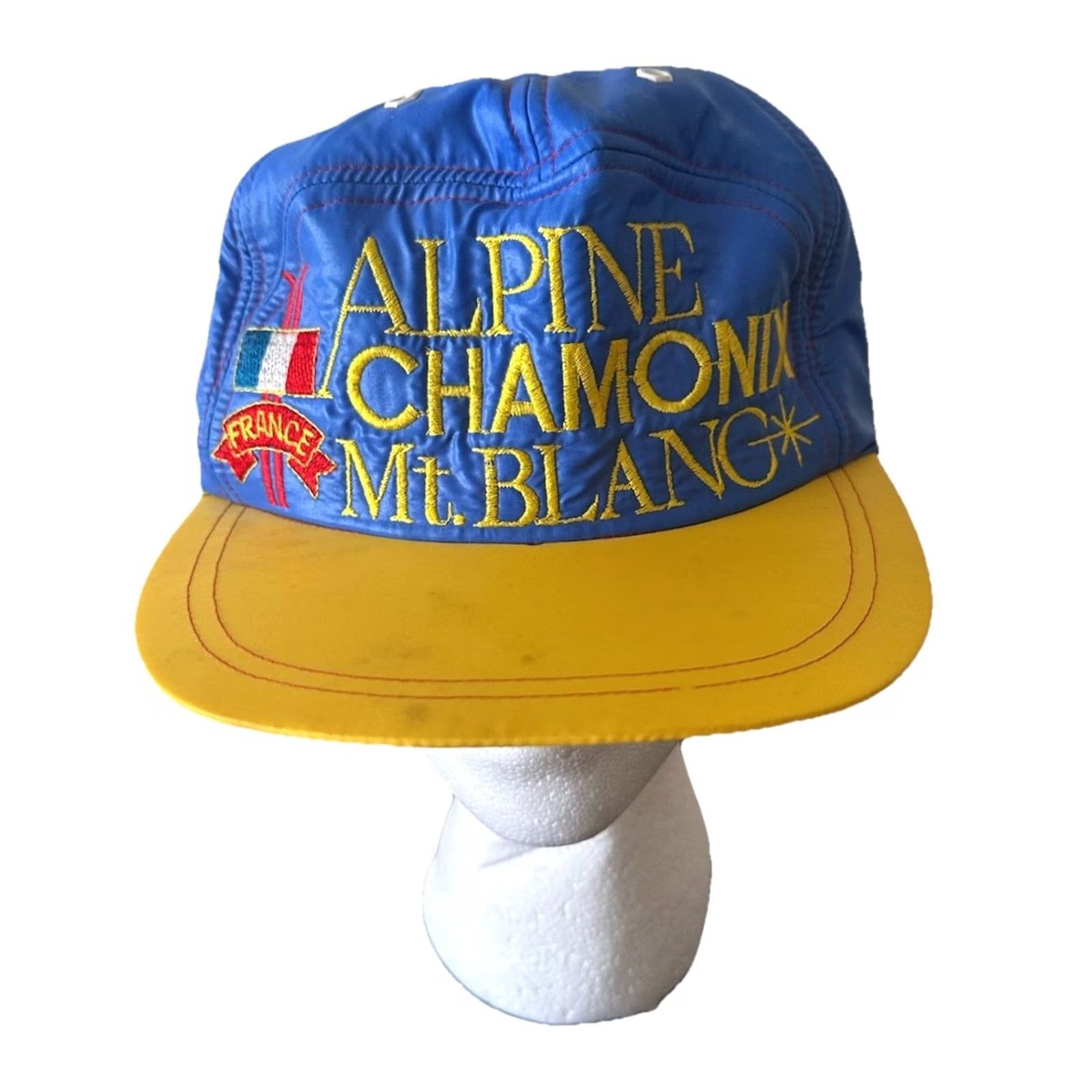 Vintage VINTAGE 80s Alpine Chamonix Mt Blanc France Adjustable Cap Hat Unbranded One Size Blue Baseball Cap Womens/Mens Size ONE SIZE - 2 Thumbnail