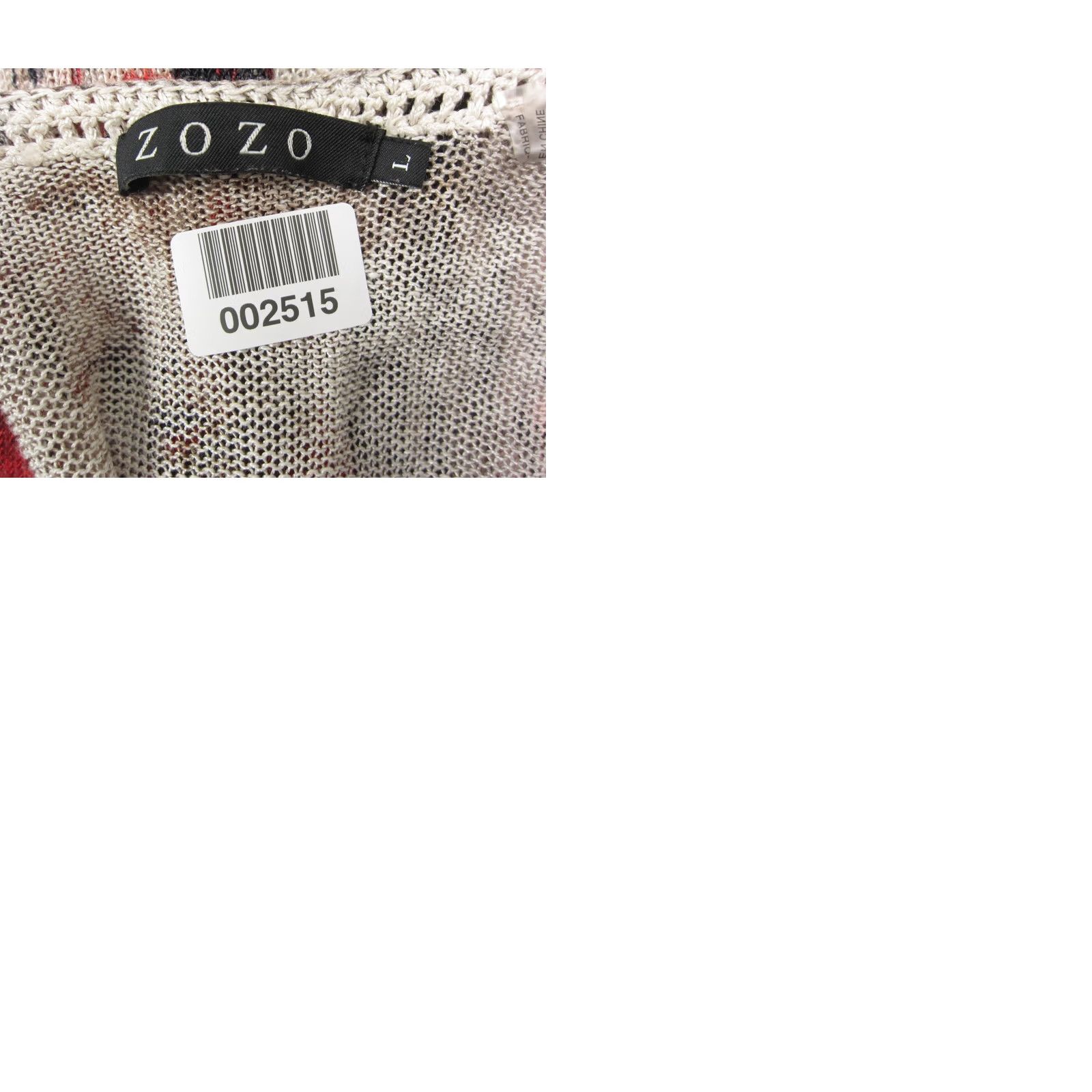 Vintage ZOZO Cardigan Womens Large Beige Red Knit Sheer Floral Linen Viscose Button Up Size L / US 10 / IT 46 - 9 Thumbnail