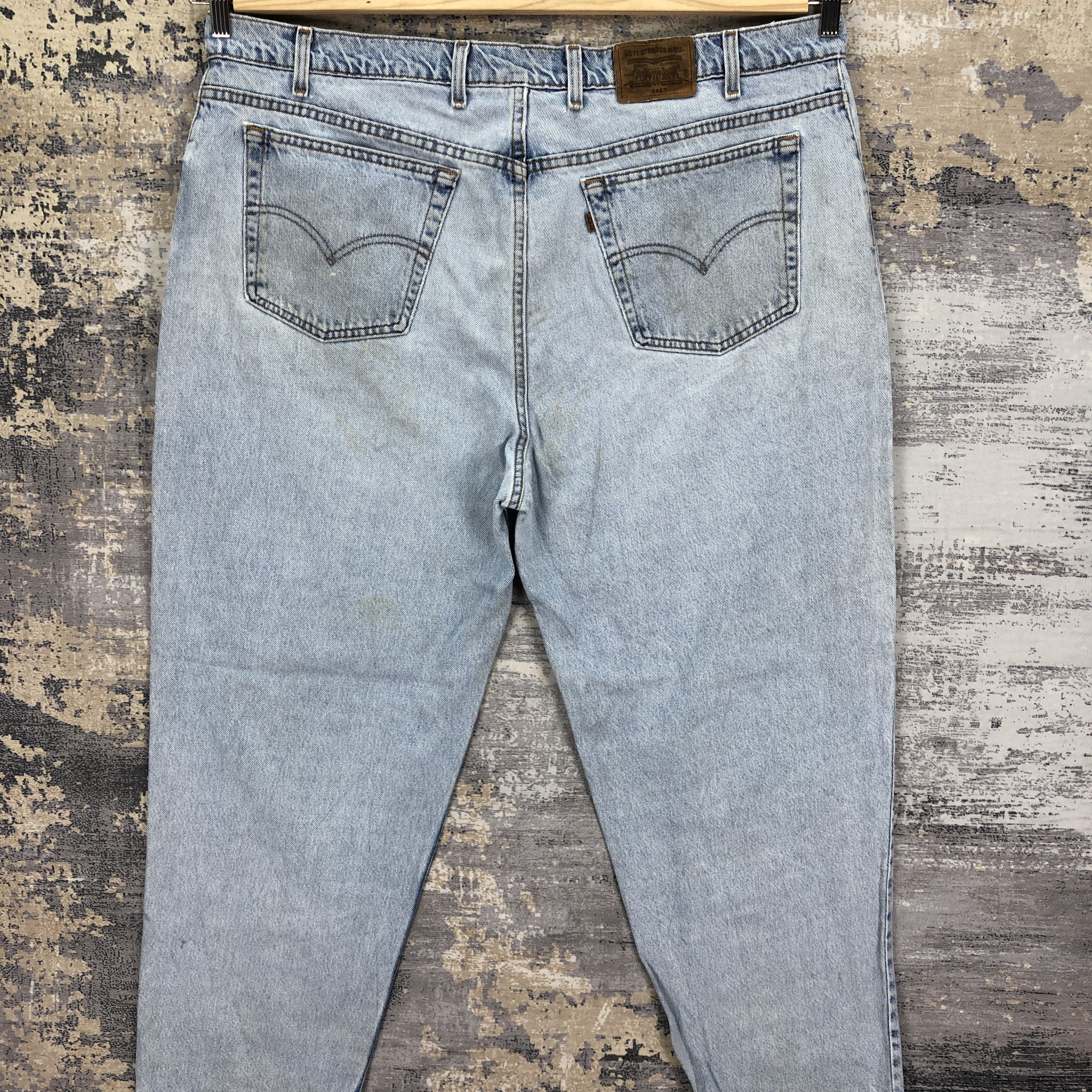 Levi's × Vintage 90s Levis 545 Light Wash Denim Orange Tab Levi's Faded Jeans Size US 42 / EU 58 - 4 Thumbnail