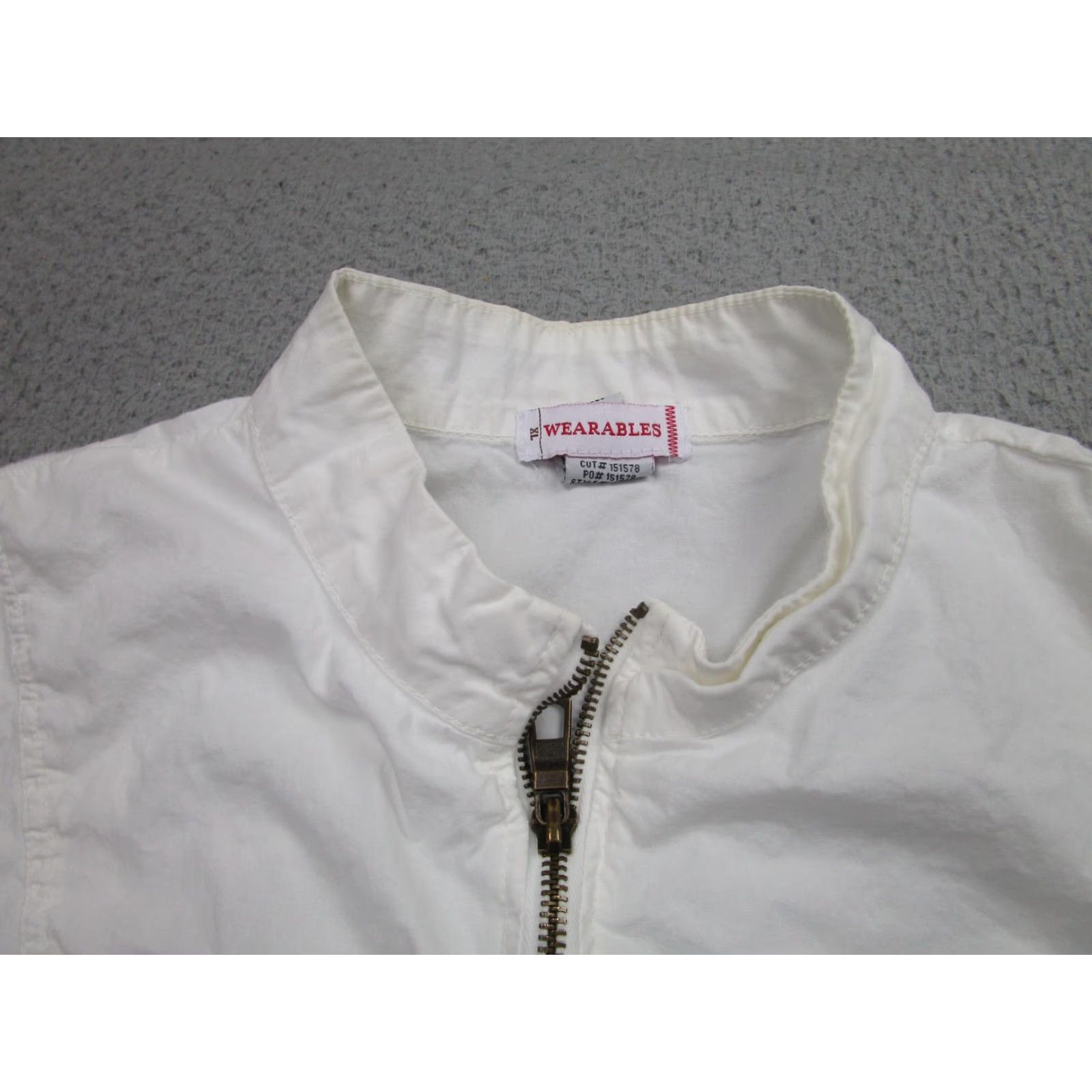 B Sides VINTAGE? Actually not vintage. Wearables Jacket Women 2X White Zip Front Grommet Sides Ruched Back 3/4 Sleeve Size XXL / US 16-18 / IT 52-54 - 5 Thumbnail