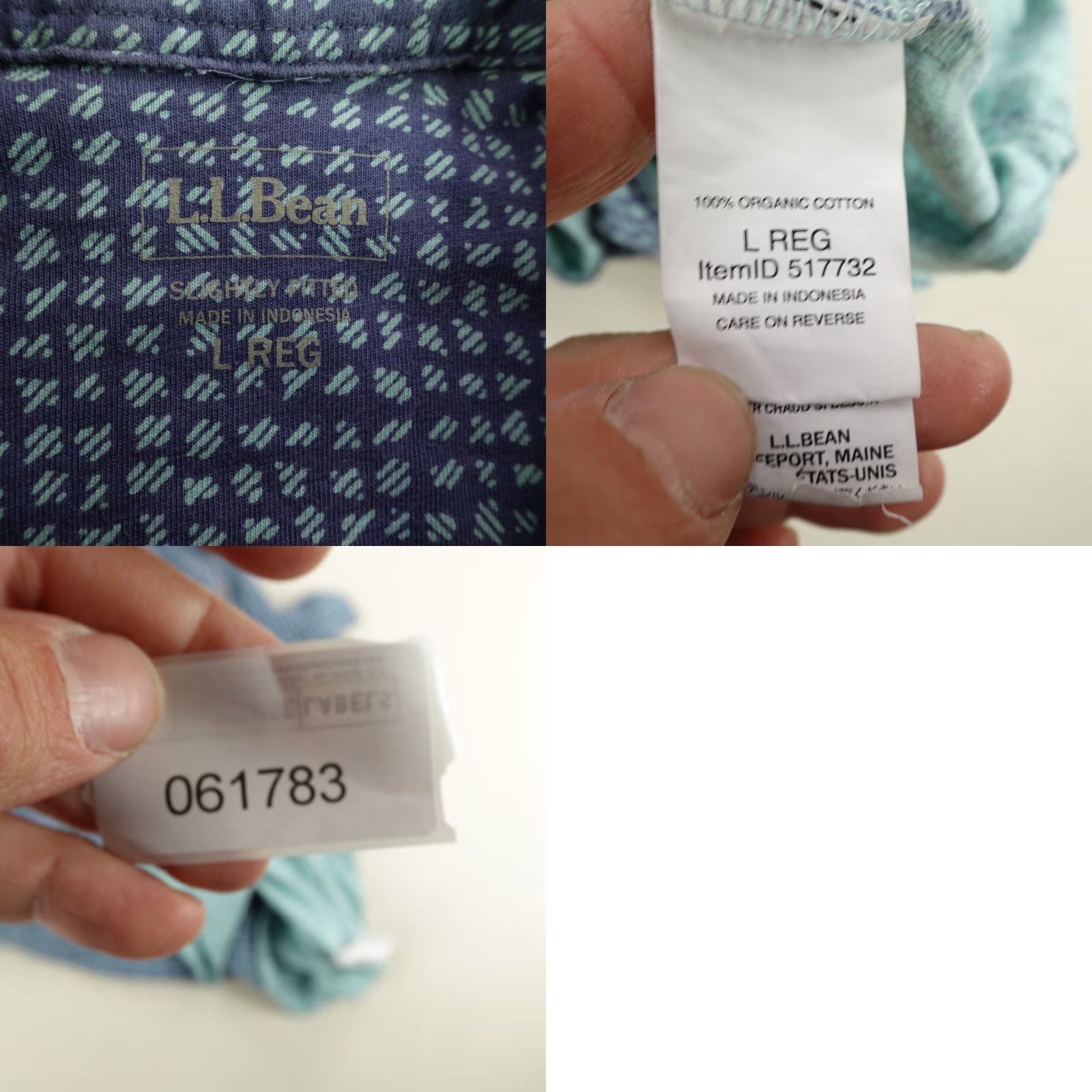 Vintage LL Bean Shirt Mens Large Blue Geometric Organic Cotton Slightly Fitted Flex Size US L / EU 52-54 / 3 - 8 Thumbnail