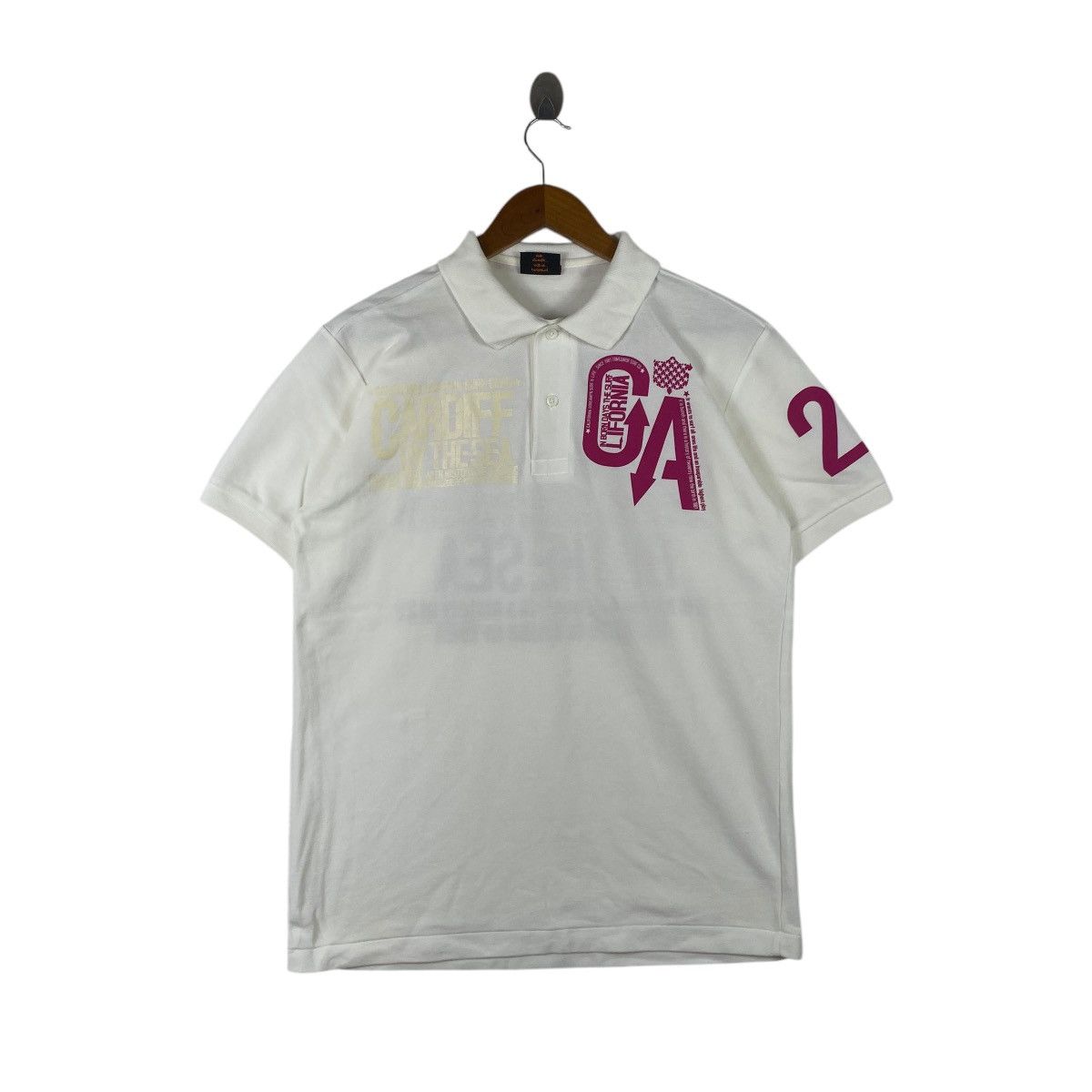 Vintage CARDIFF BY THE SEA California Dreamin Surf & Life Polo Tee Size L / US 10 / IT 46 - 4 Thumbnail