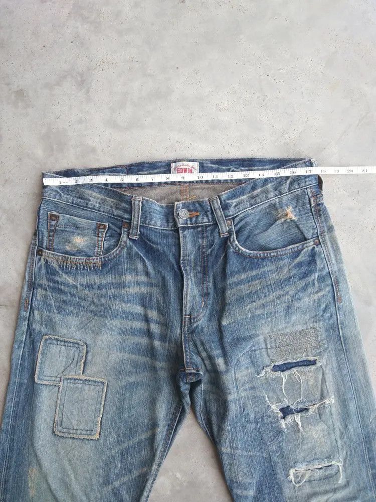 Edwin Vintage Japanese Brand Edwin Distressed Jeans 34x32 Size US 34 / EU 50 - 8 Thumbnail