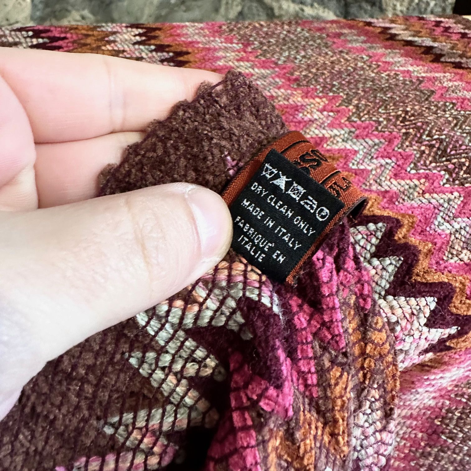 Missoni Missoni Pink Brown Zigzag Chenille Scarf Size ONE SIZE - 6 Thumbnail