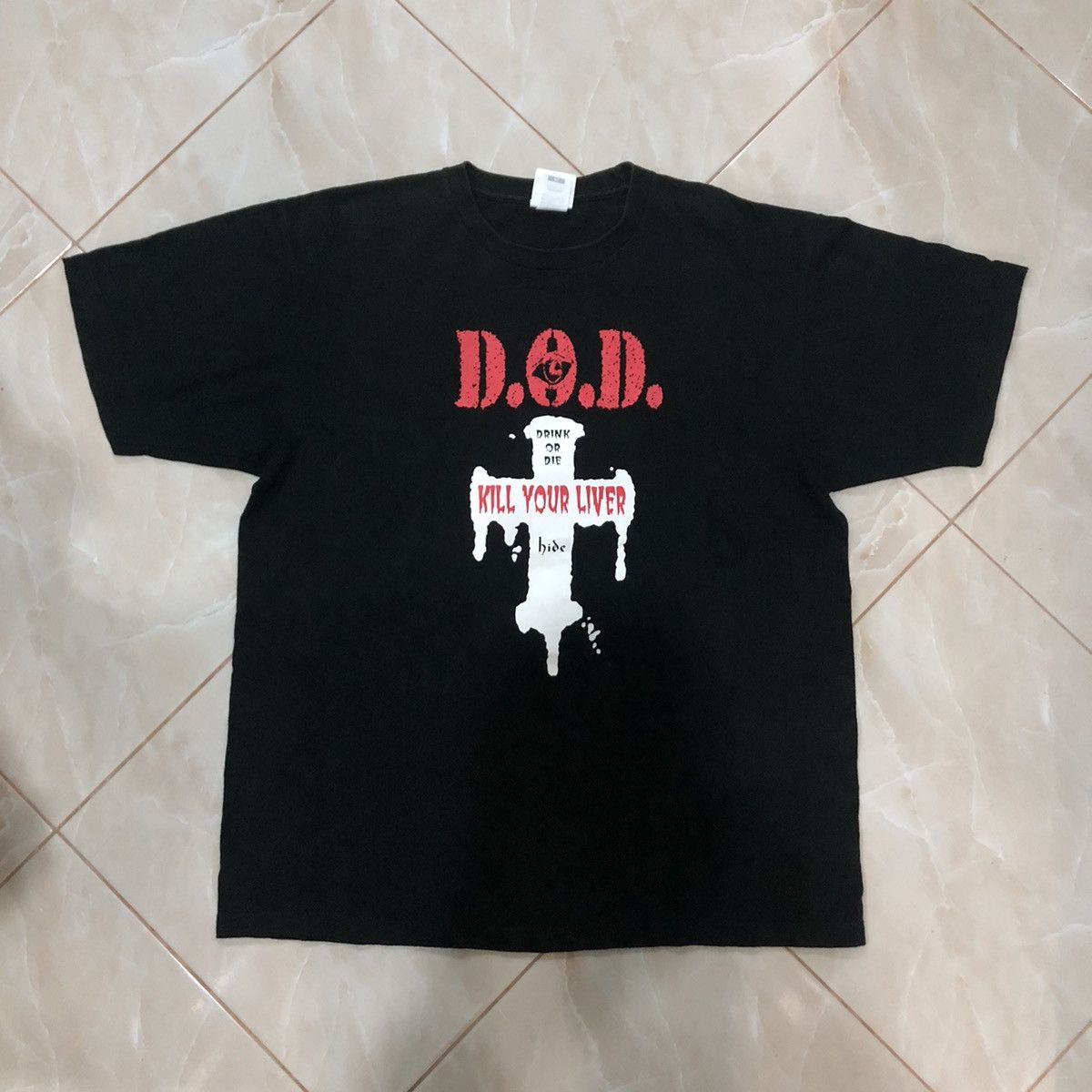 Japanese Brand Hideto Matsumoto X Japan D.O.D. Kill Your Liver Tee Shirt Size US L / EU 52-54 / 3 - 1 Thumbnail