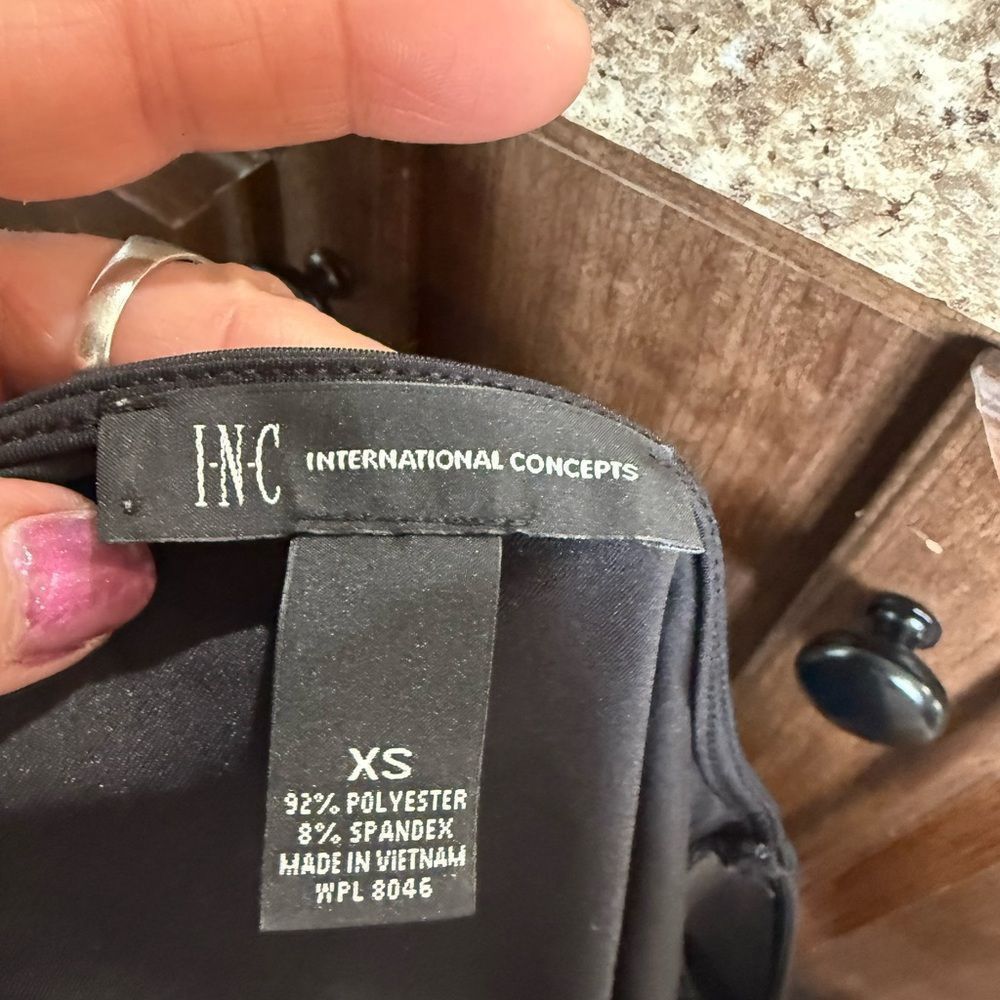 I.N.C INC International Concepts Black and Multicolor Mini Dress Size XS / US 0-2 / IT 36-38 - 3 Thumbnail