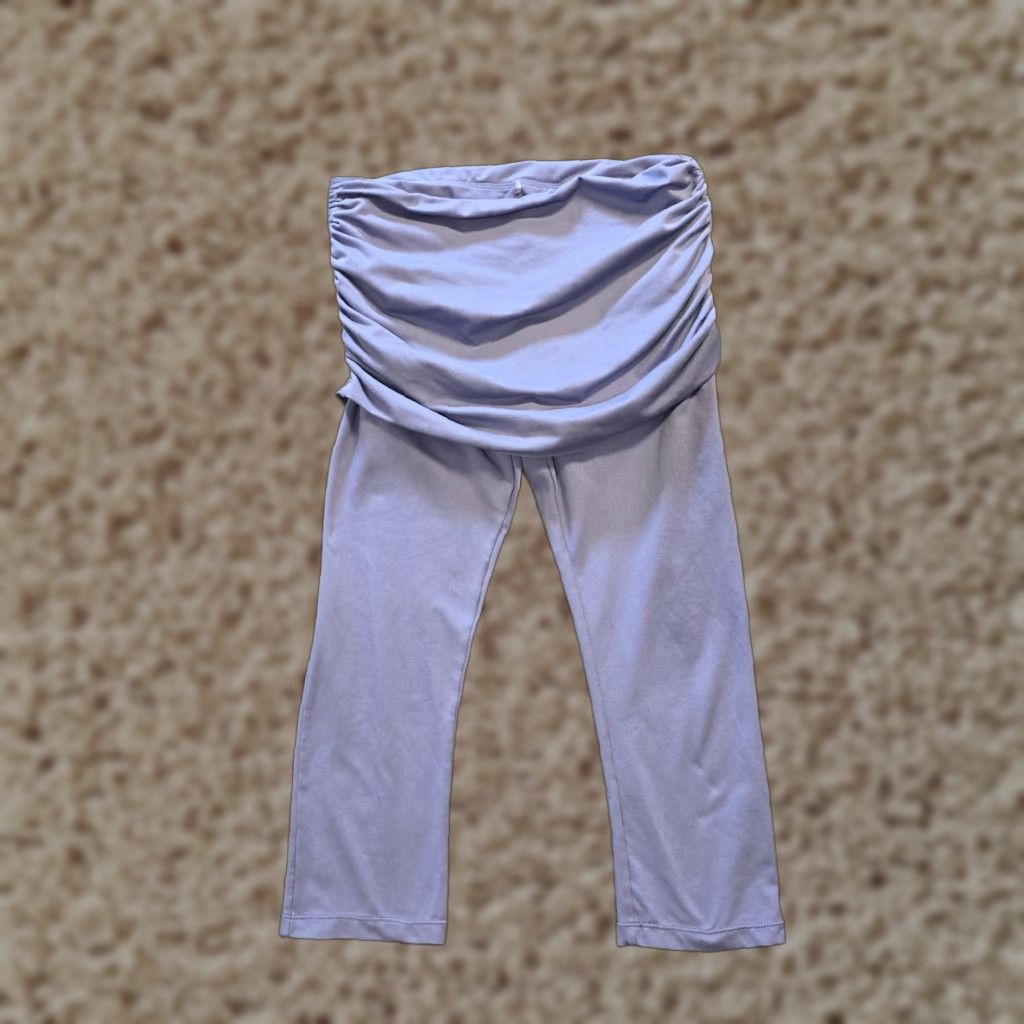 Prana Pants Womens Size M Purple Skirted Leggings Stretch Yoga Capri Casual Activewear Womens