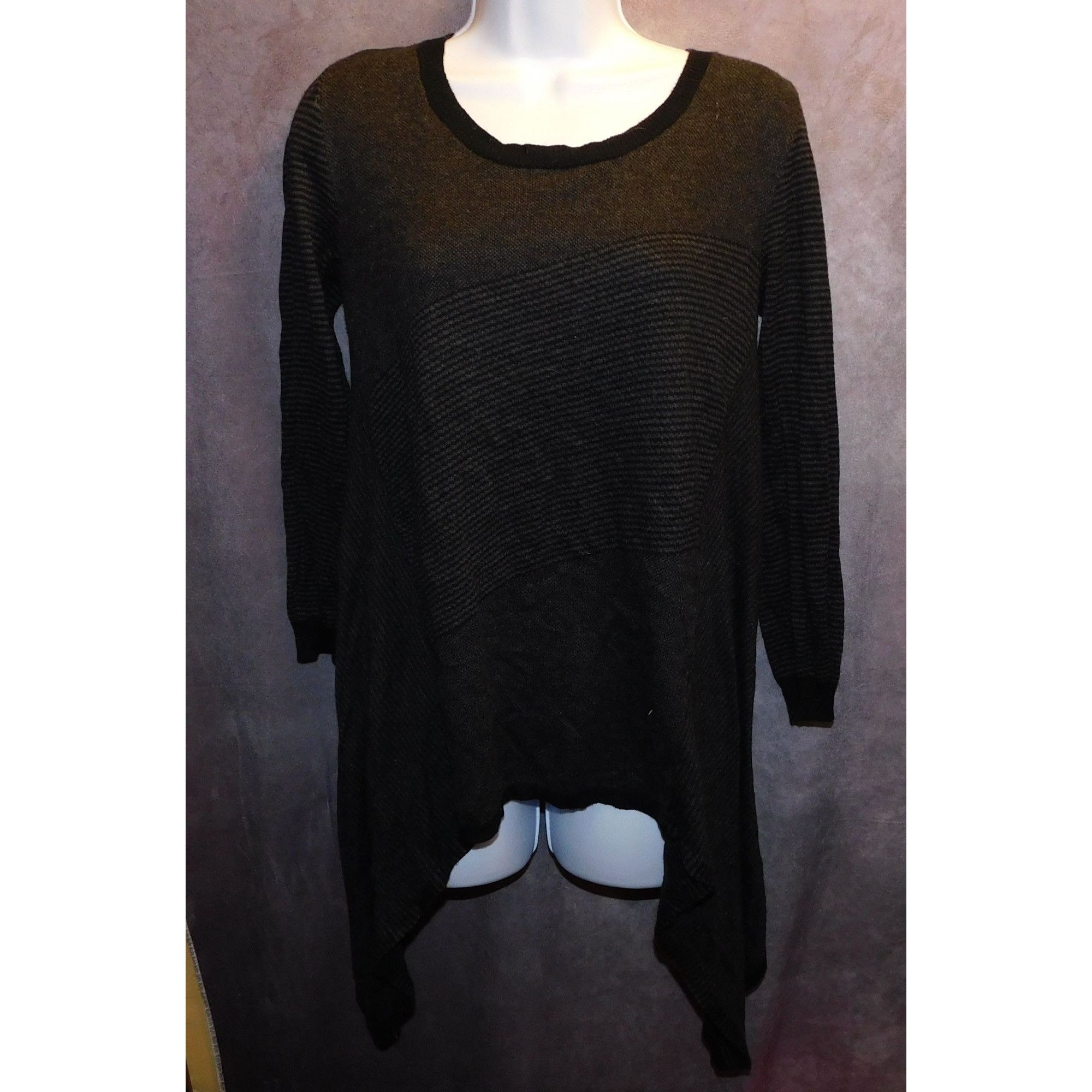Other Max Studio Gothic Striped Asymmetrical Hem Sweater Size S / US 4 / IT 40 - 1 Thumbnail