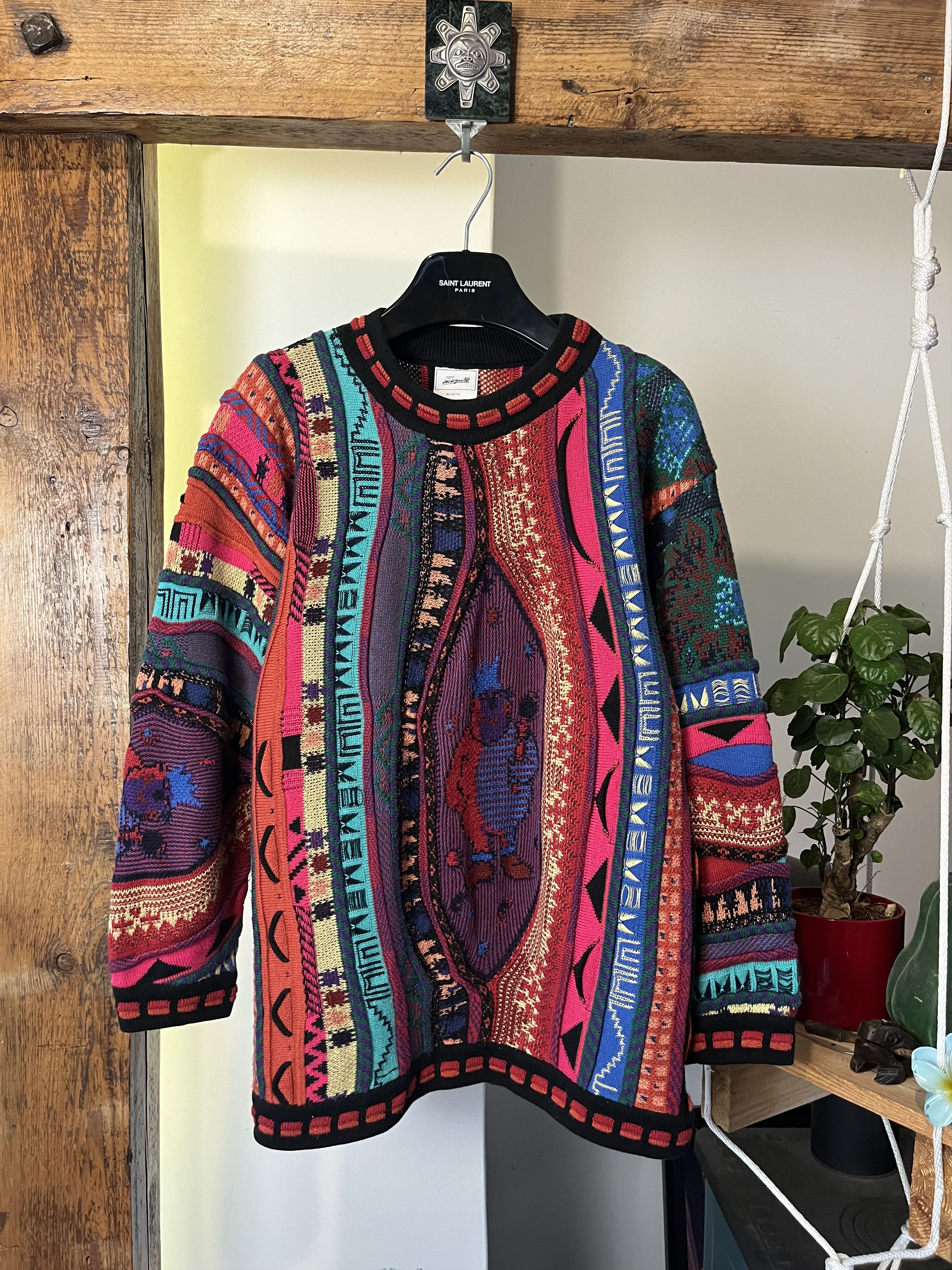 Vintage Vintage 90s Coogi Coloured Cable Style Knit Sweater Size US M / EU 48-50 / 2 - 1 Thumbnail