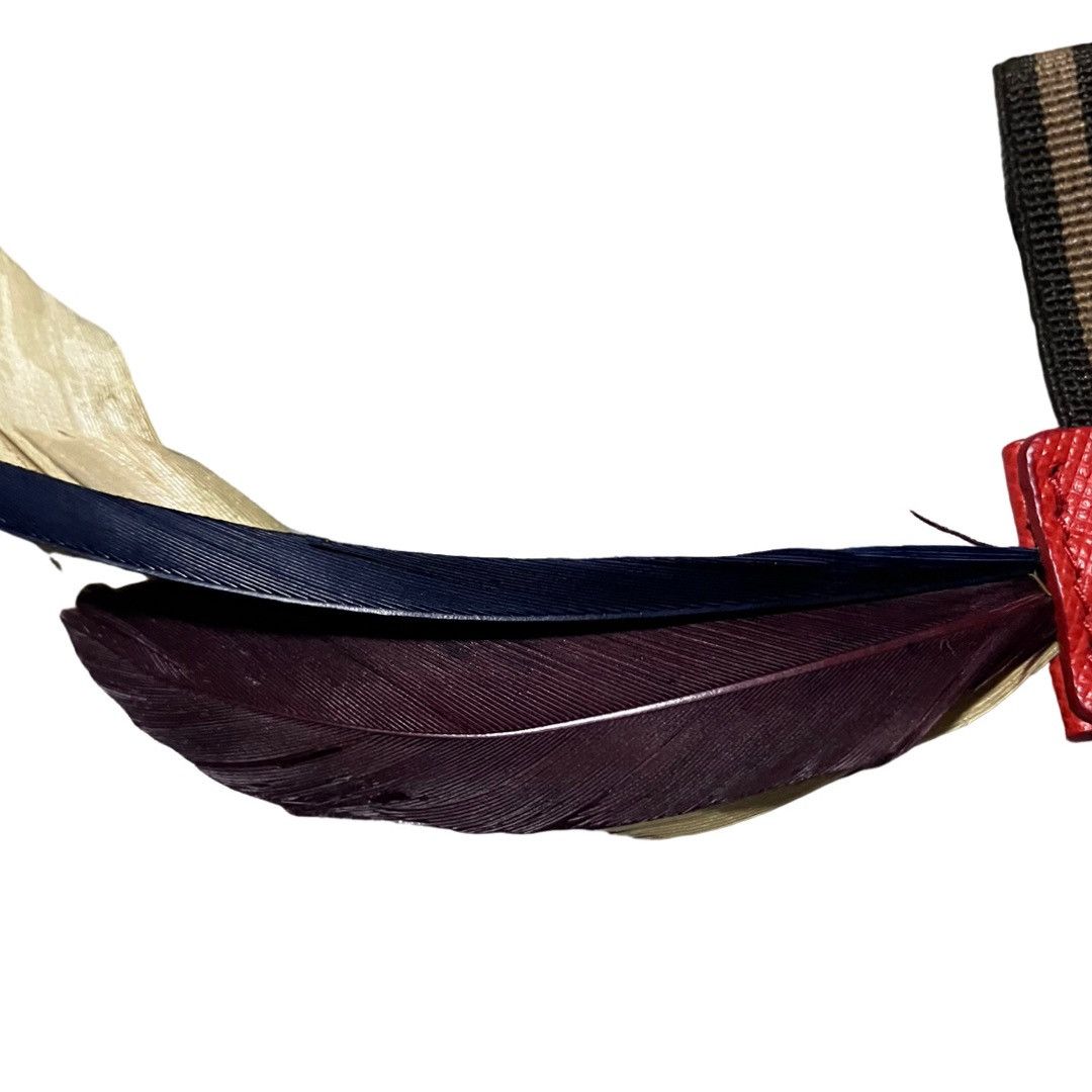 Prada PRADA SS14 Feather Elastic Bracelet – Red Saffiano Leather Size ONE SIZE - 9 Thumbnail