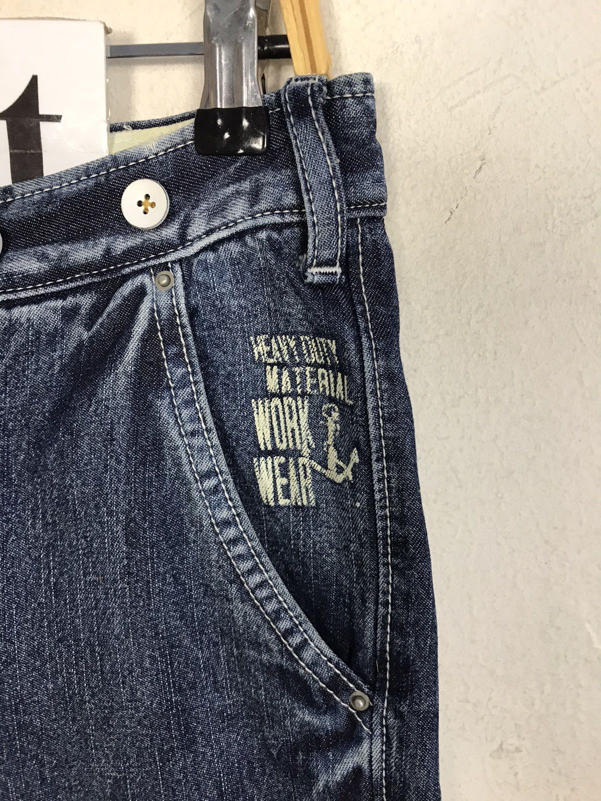 Japanese Brand × Vintage Vintage Cube sugar Buckle Back Distressed Denim Short Size US 30 / EU 46 - 7 Thumbnail